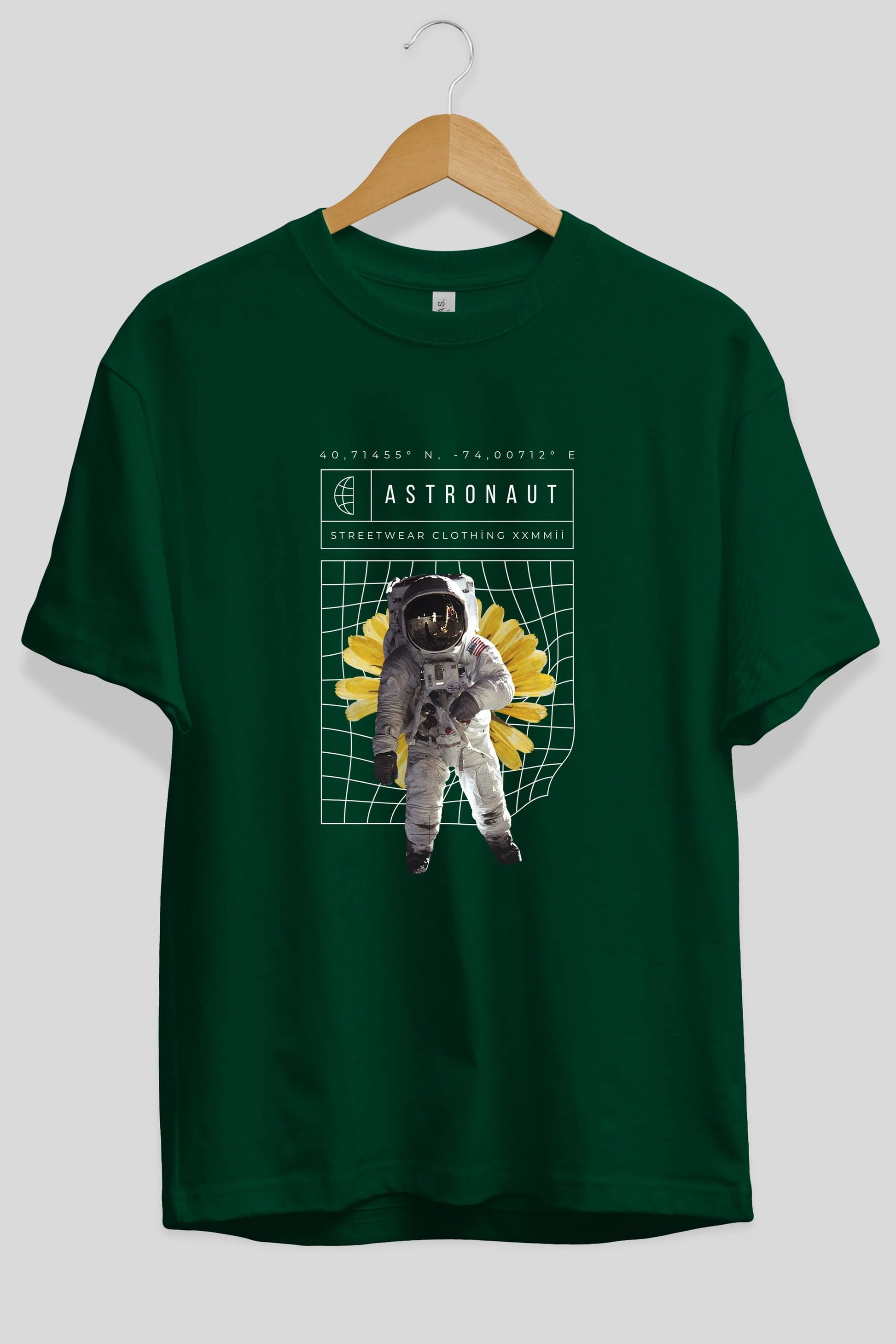 Astronaut Streetwear Ön Baskılı Oversize t-shirt Erkek Kadın Unisex