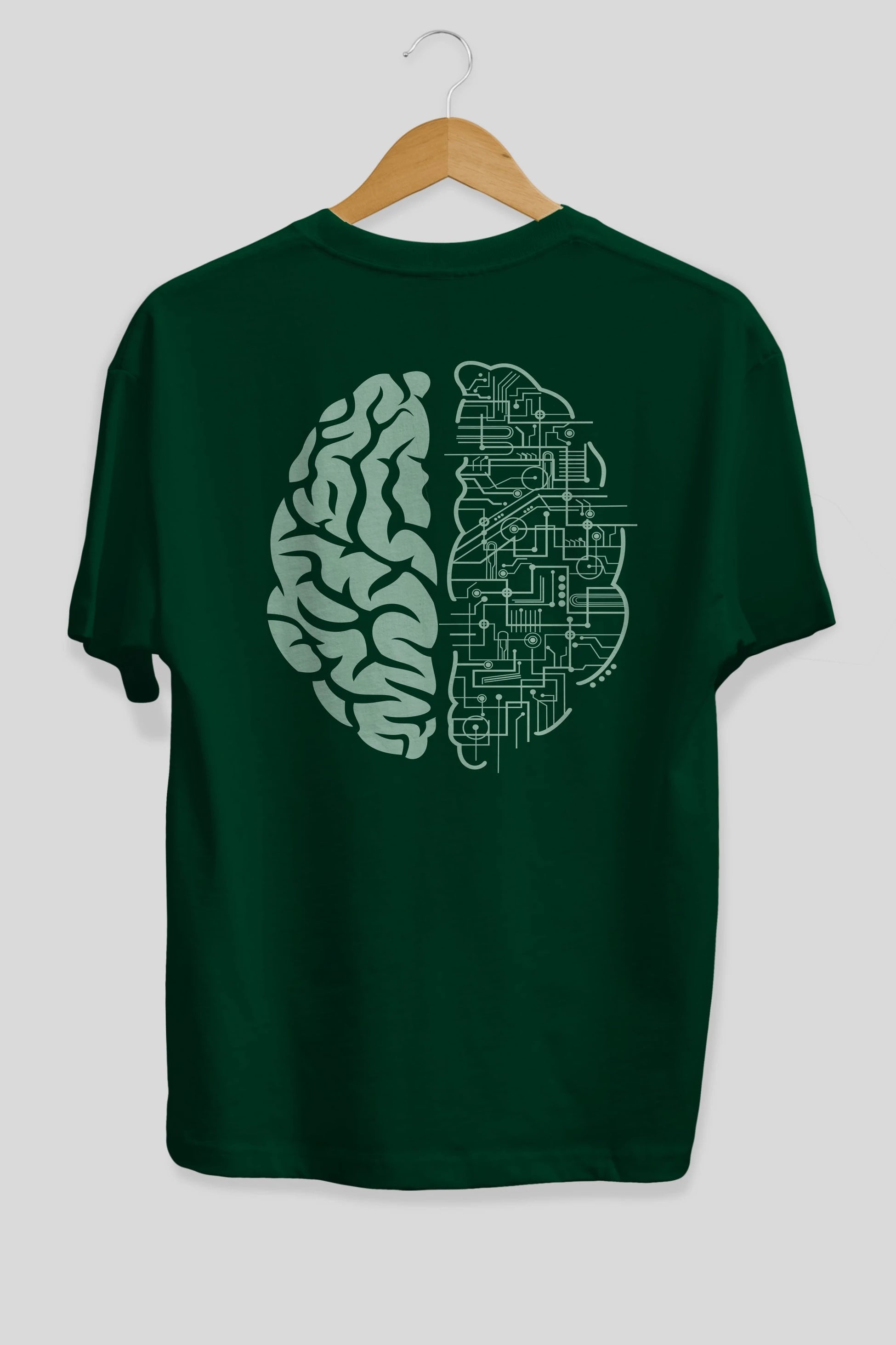 Electric Brain Arka Baskılı Oversize t-shirt %100 pamuk Erkek Kadın Unisex