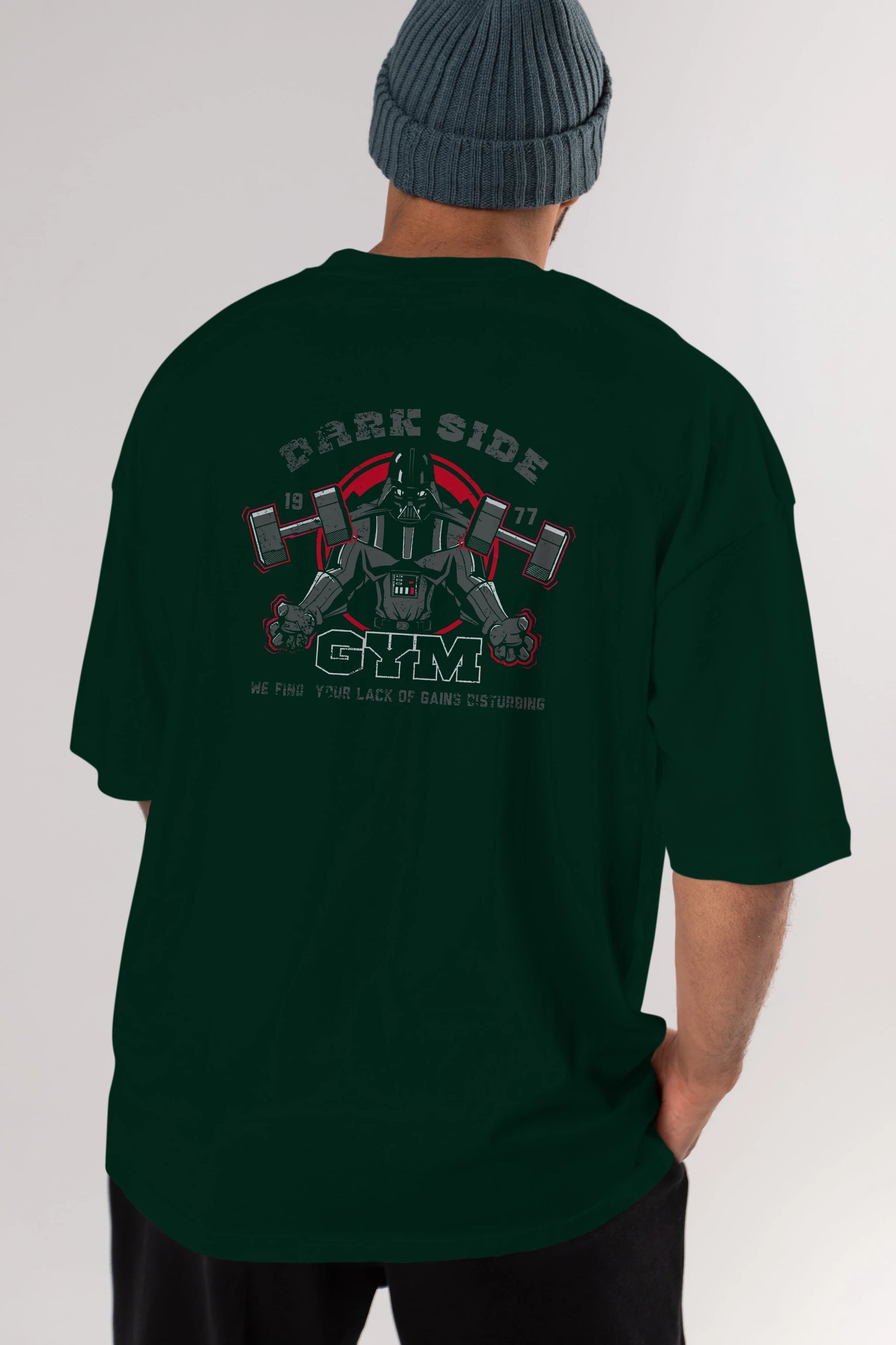 Darth Vader GYM Arka Baskılı Oversize t-shirt Erkek Kadın Unisex %100 Pamuk Bisiklet Yaka tişort