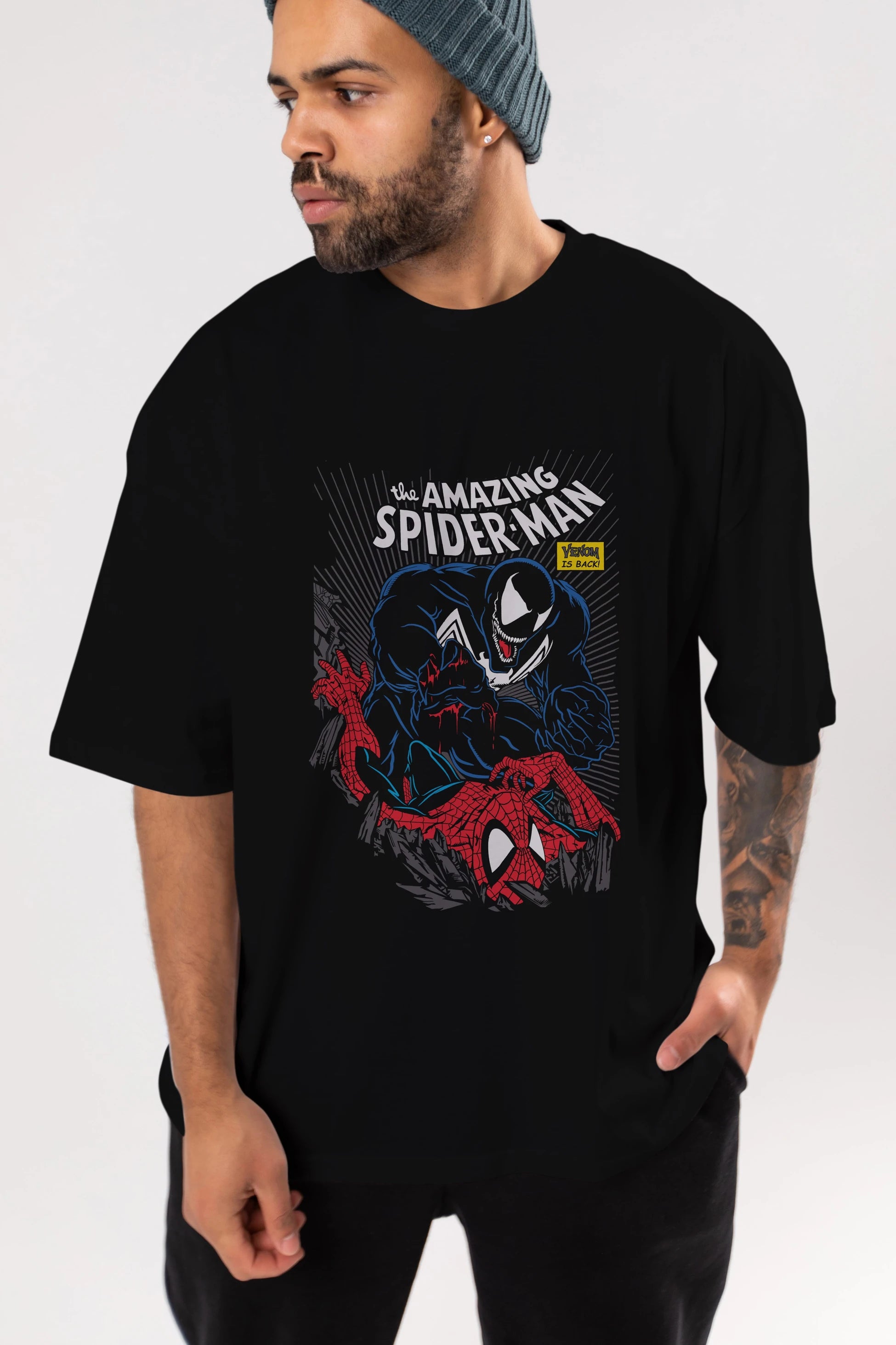 Venom (19) Ön Baskılı Oversize t-shirt Erkek Kadın Unisex %100 Pamuk Bisiklet Yaka tişort