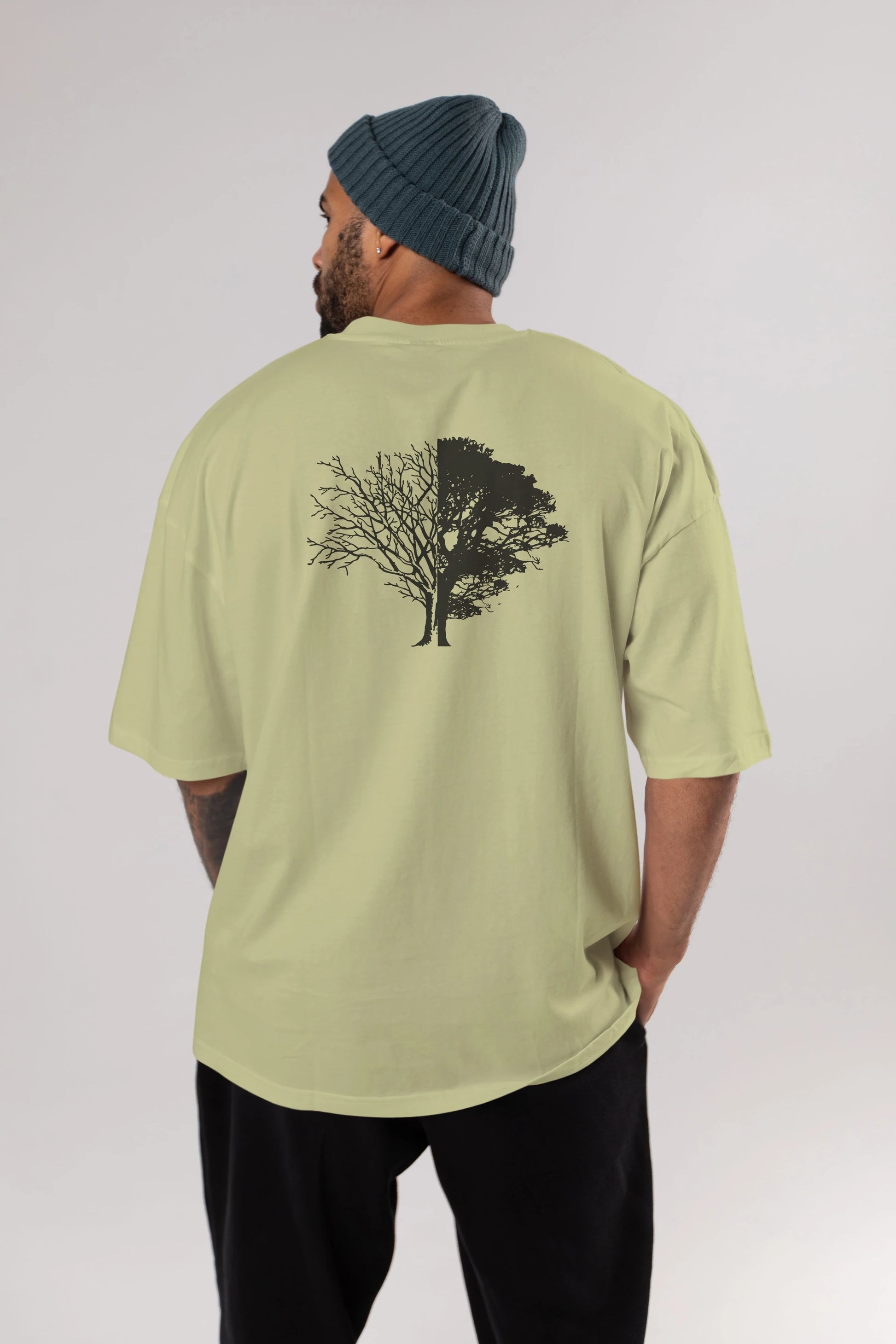 Life And Death Arka Baskılı Oversize t-shirt %100 pamuk Erkek Kadın Unisex