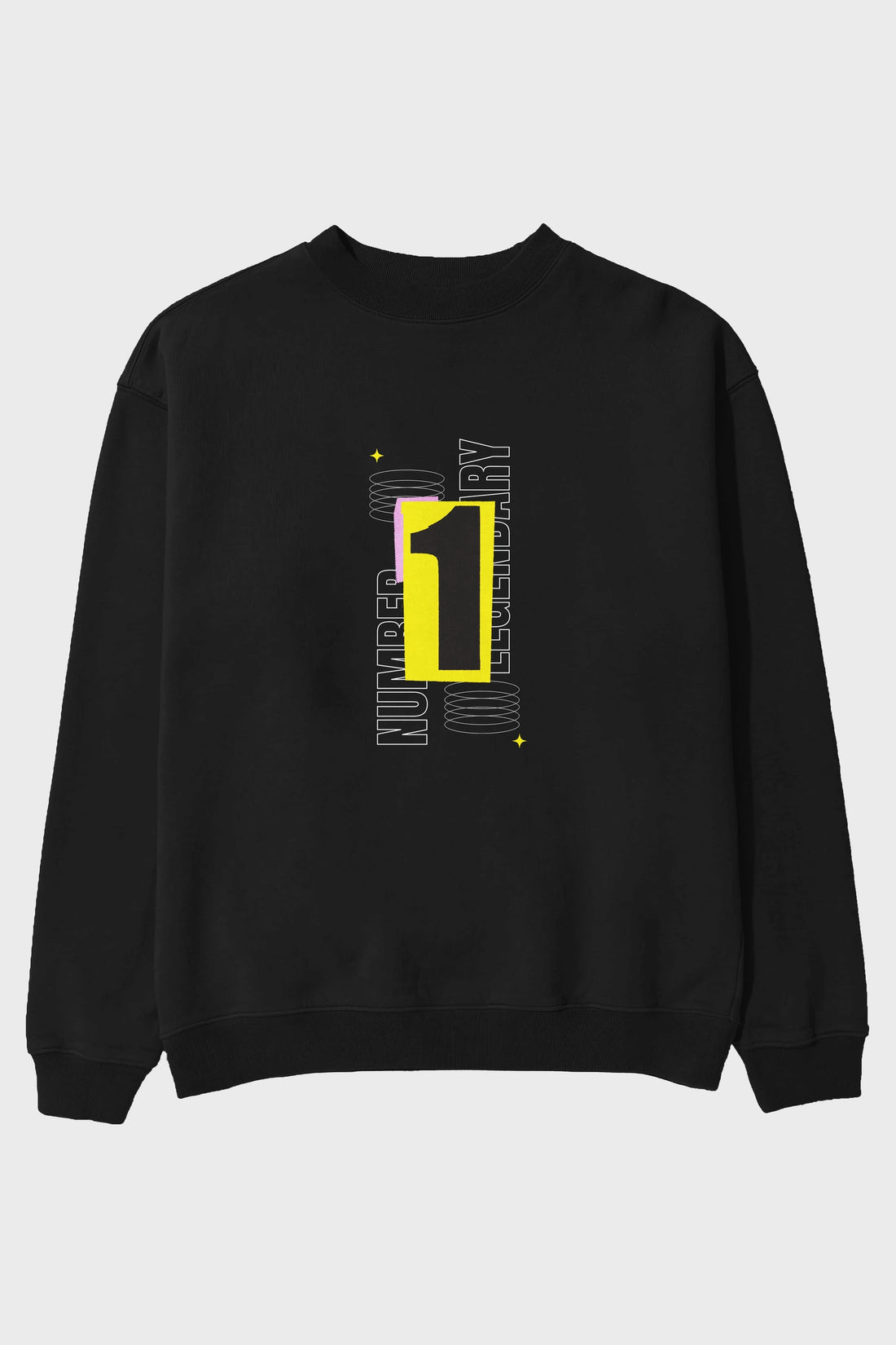 Number 1 Yazılı Ön Baskılı Oversize Sweatshirt Erkek Kadın Unisex
