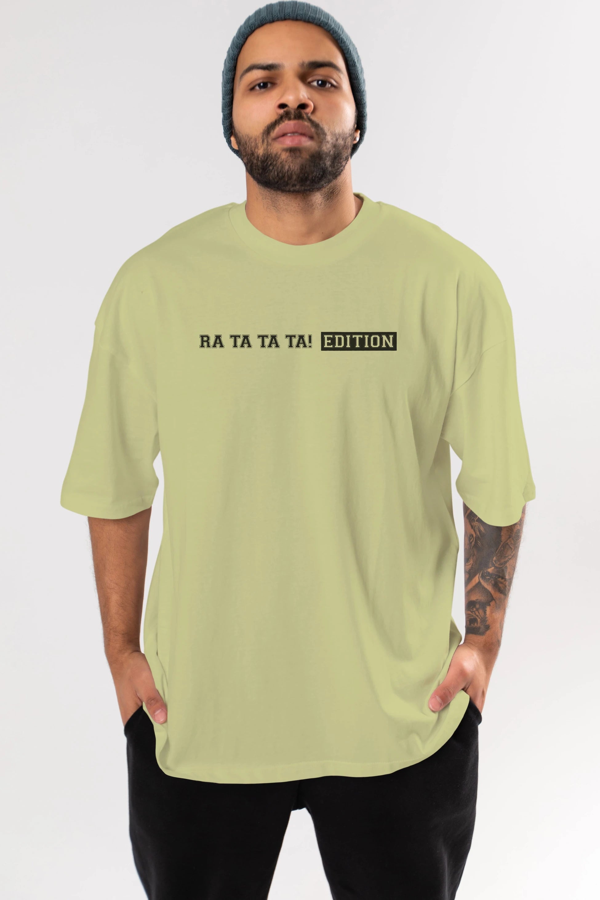 Ra Ta Ta Edition Ön Baskılı Oversize t-shirt %100 pamuk Erkek Kadın Unisex