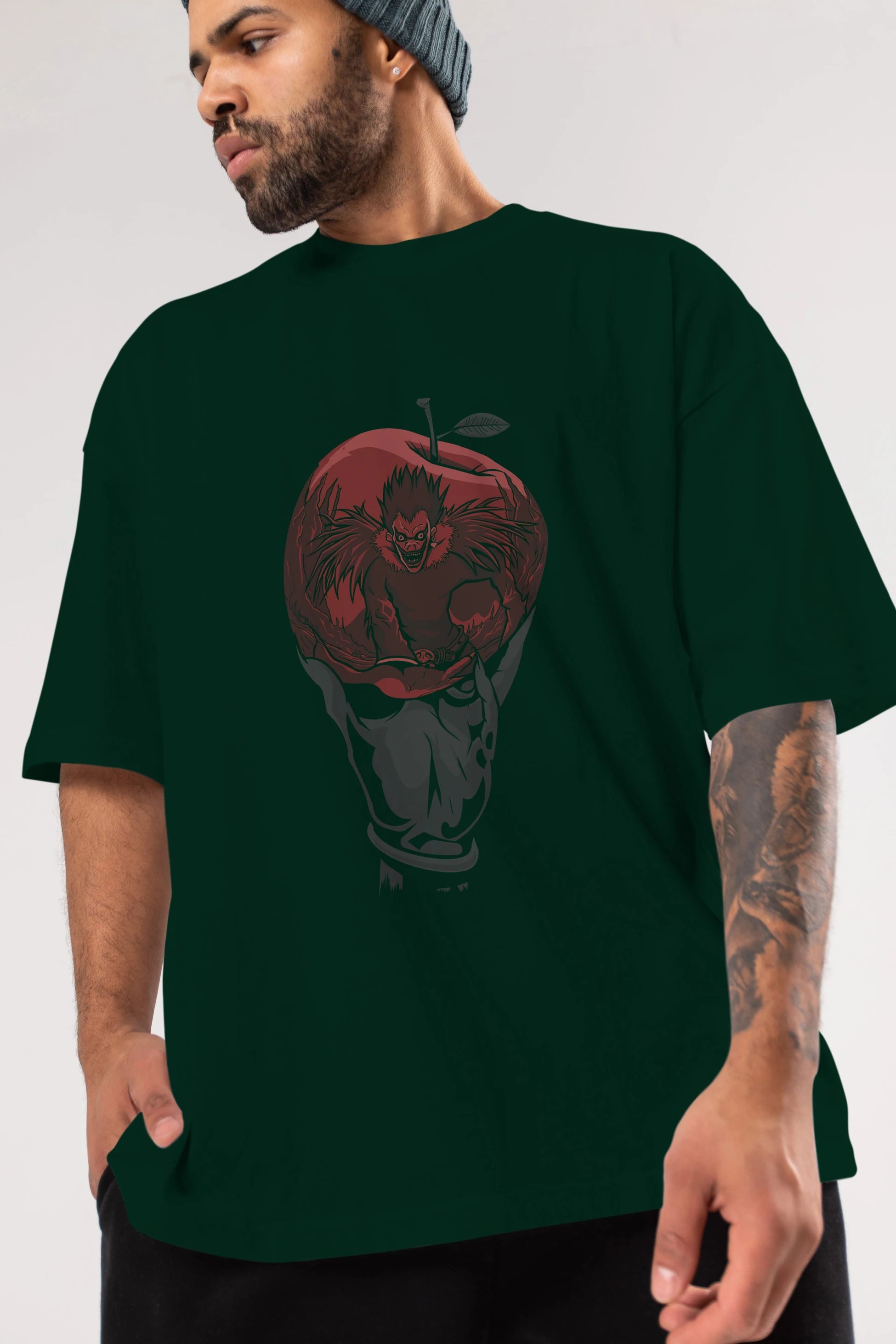 DEATH NOTE -RYUK Anime Ön Baskılı Oversize t-shirt %100 pamuk Erkek Kadın Unisex