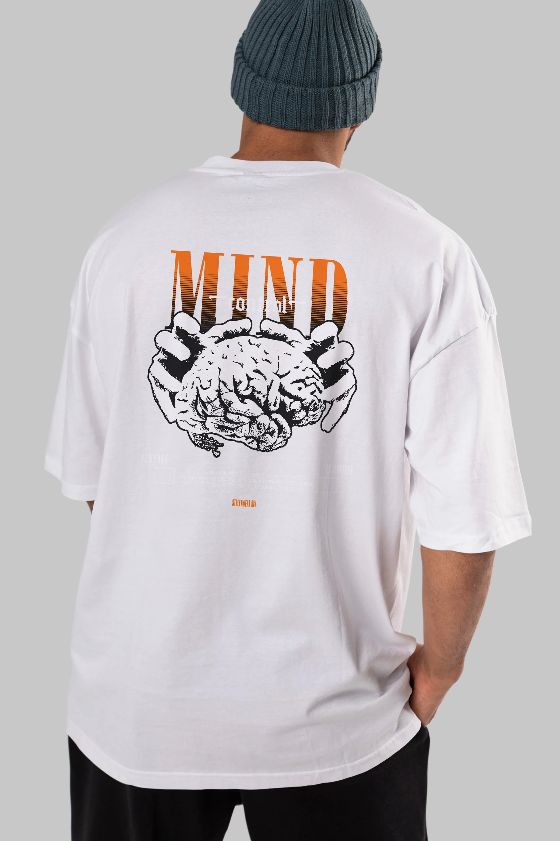 Mind Control Arka Baskılı Oversize t-shirt Erkek Kadın Unisex