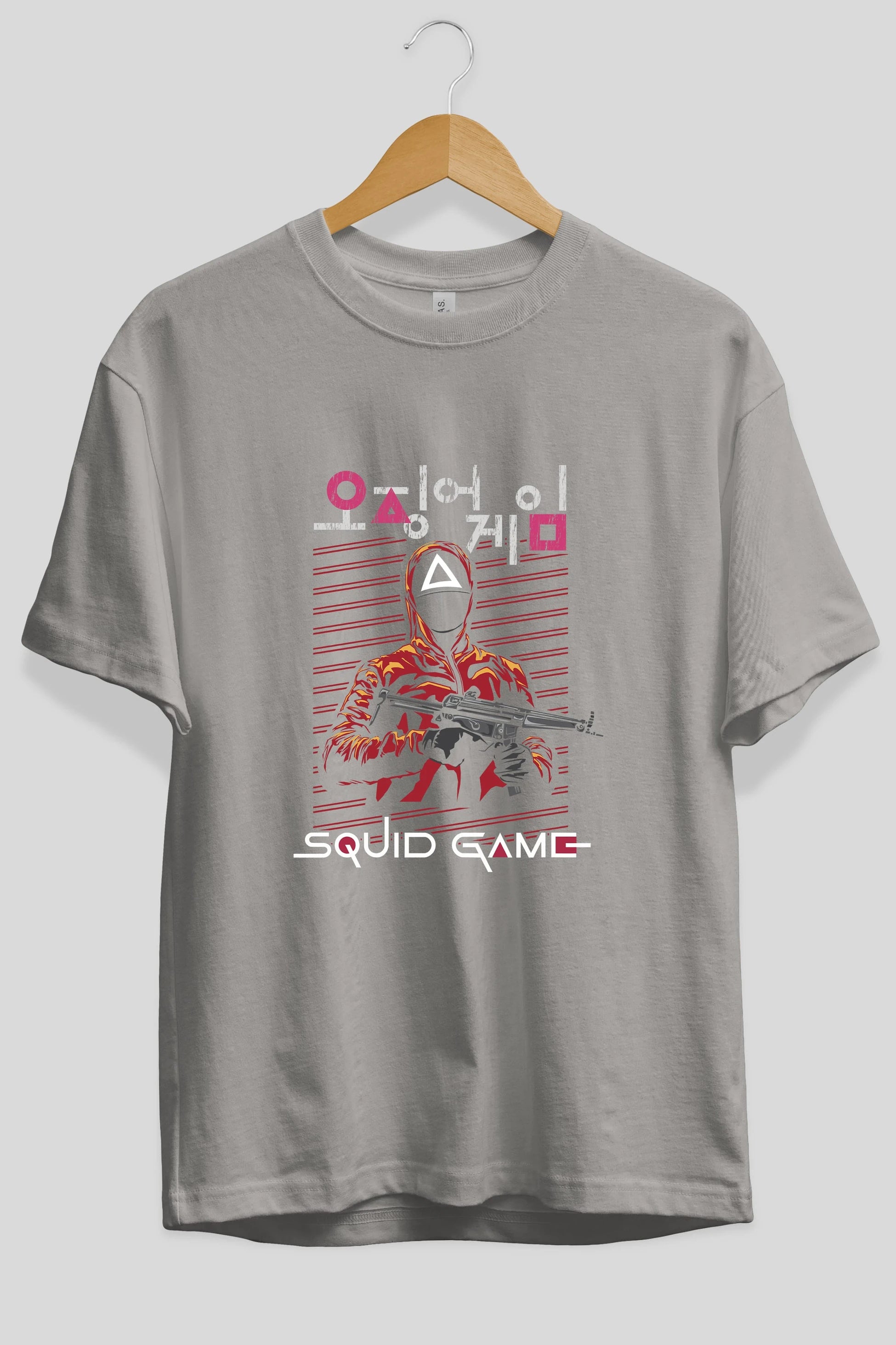 Squid Game (2) Ön Baskılı Oversize t-shirt Erkek Kadın Unisex %100 Pamuk Bisiklet Yaka tişort