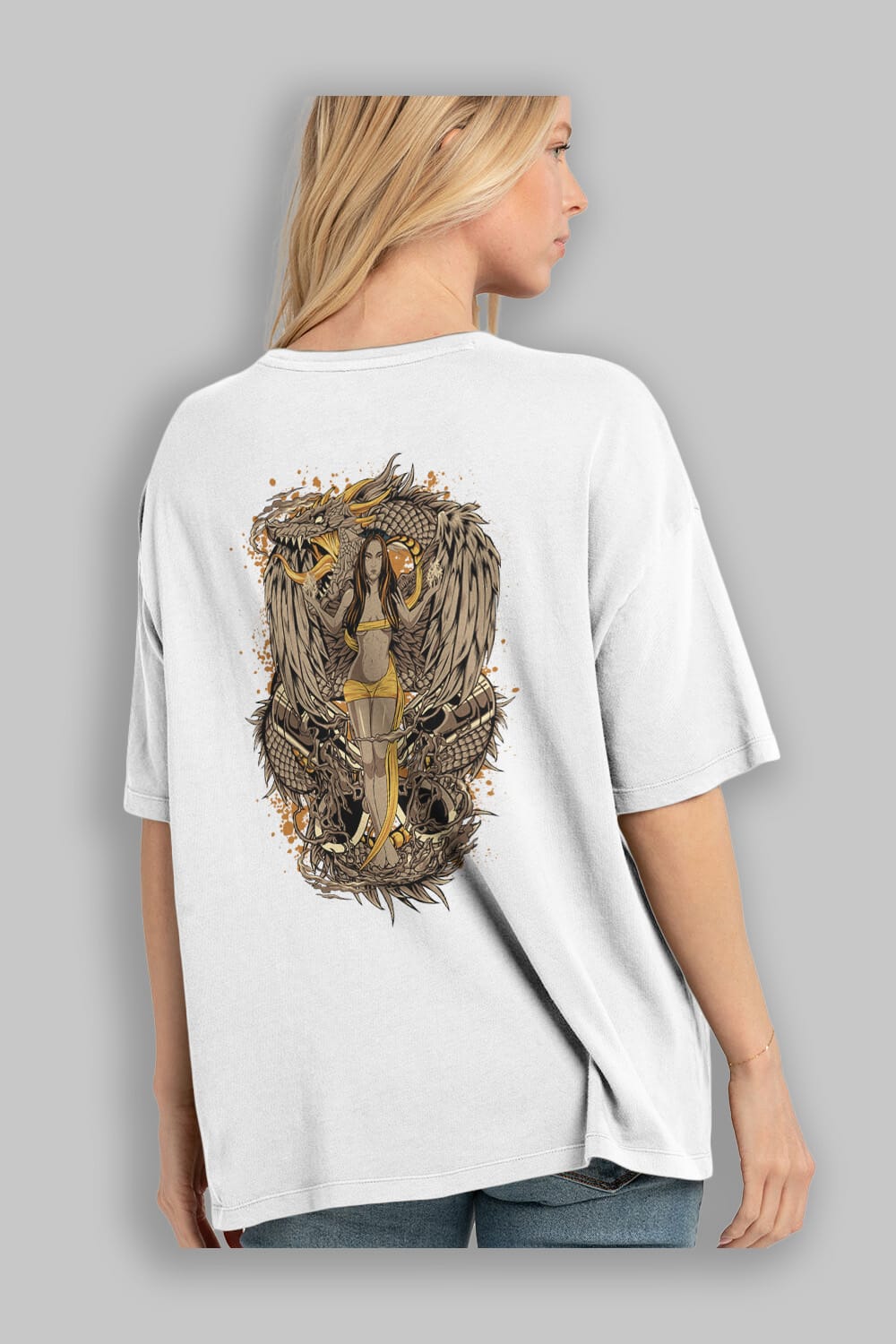 TRIBAL (3) Anime Arka Baskılı Oversize t-shirt Erkek Kadın Unisex