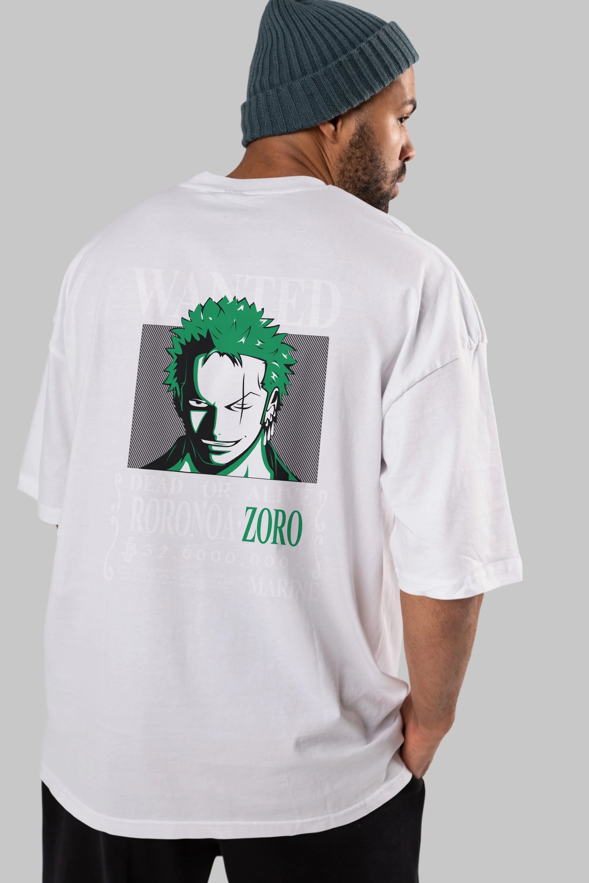 Roronoa Zoro Anime Arka Baskılı Oversize t-shirt Erkek Kadın Unisex %100 pamuk tişort