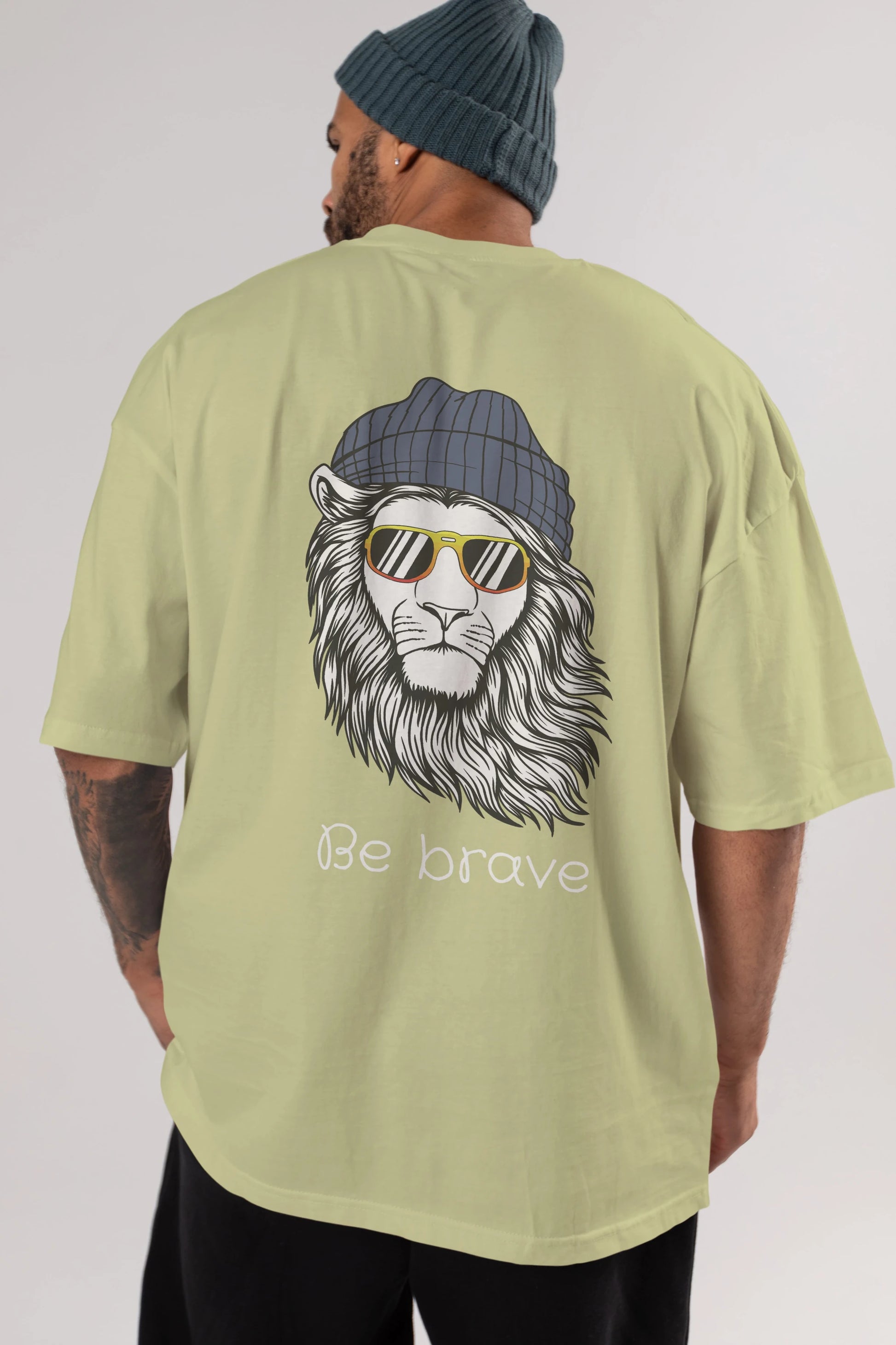Be Brave Arka Baskılı Oversize t-shirt Erkek Kadın Unisex