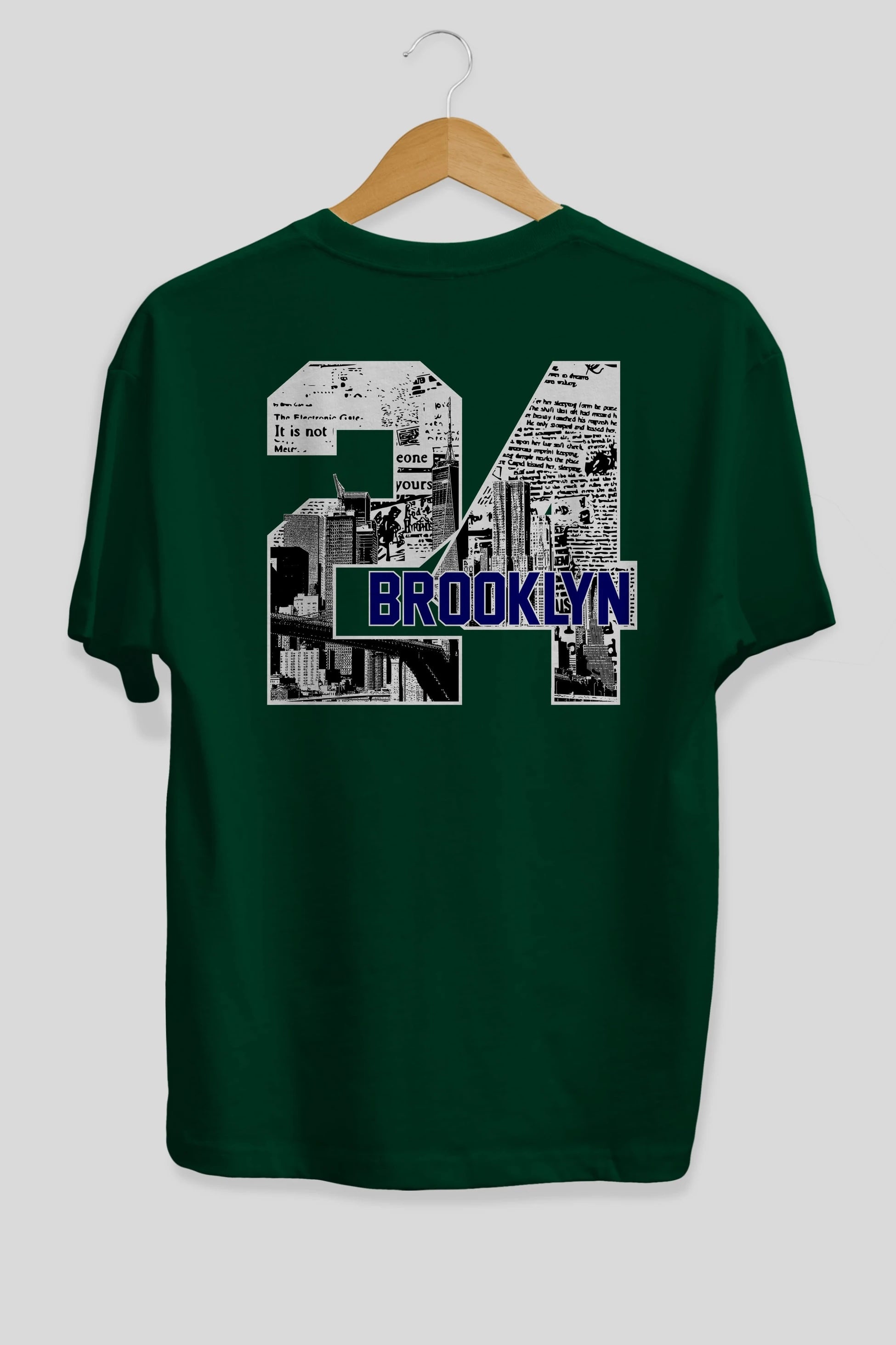 Brooklyn 24 Arka Baskılı Oversize t-shirt Erkek Kadın Unisex