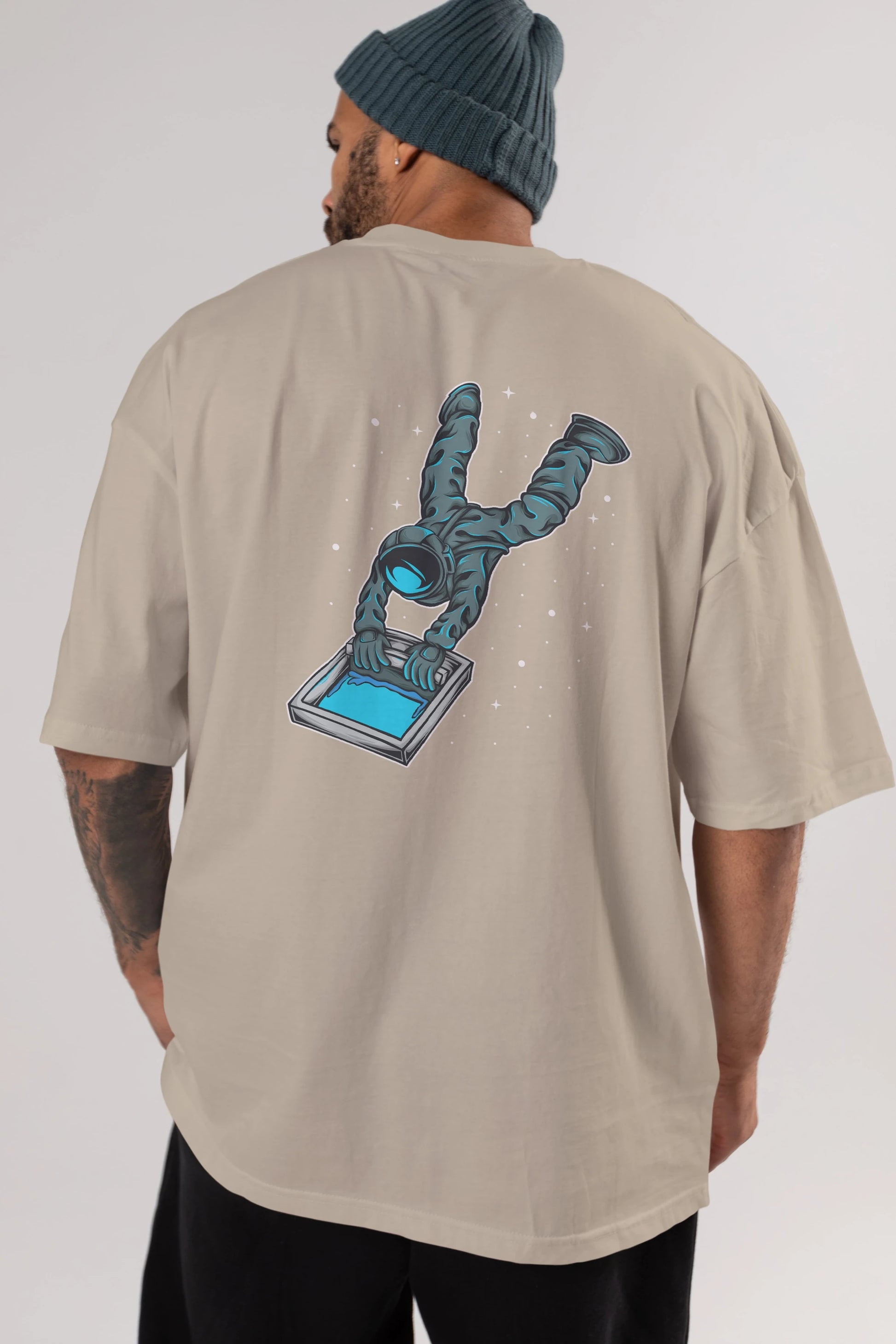 Astroscreen Arka Baskılı Oversize t-shirt Erkek Kadın Unisex