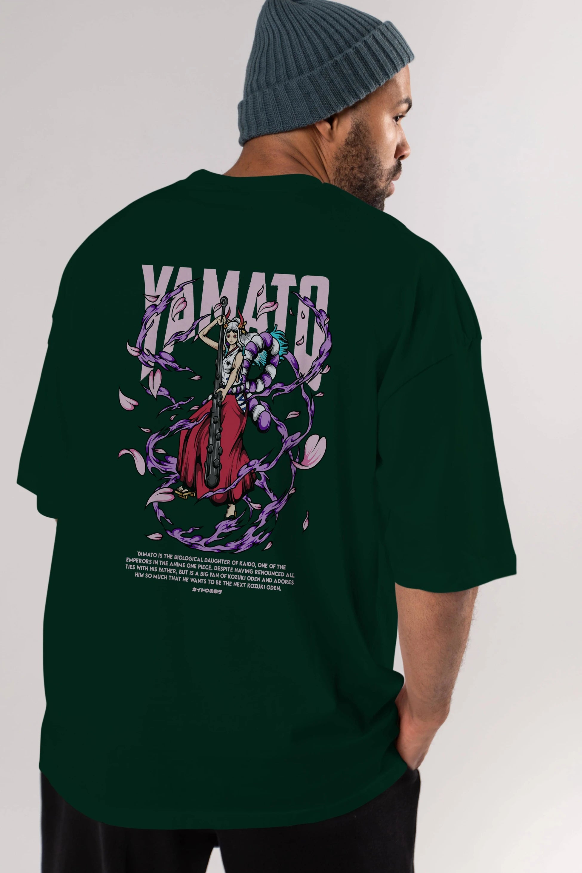 Yamato Anime Arka Baskılı Oversize t-shirt Erkek Kadın Unisex