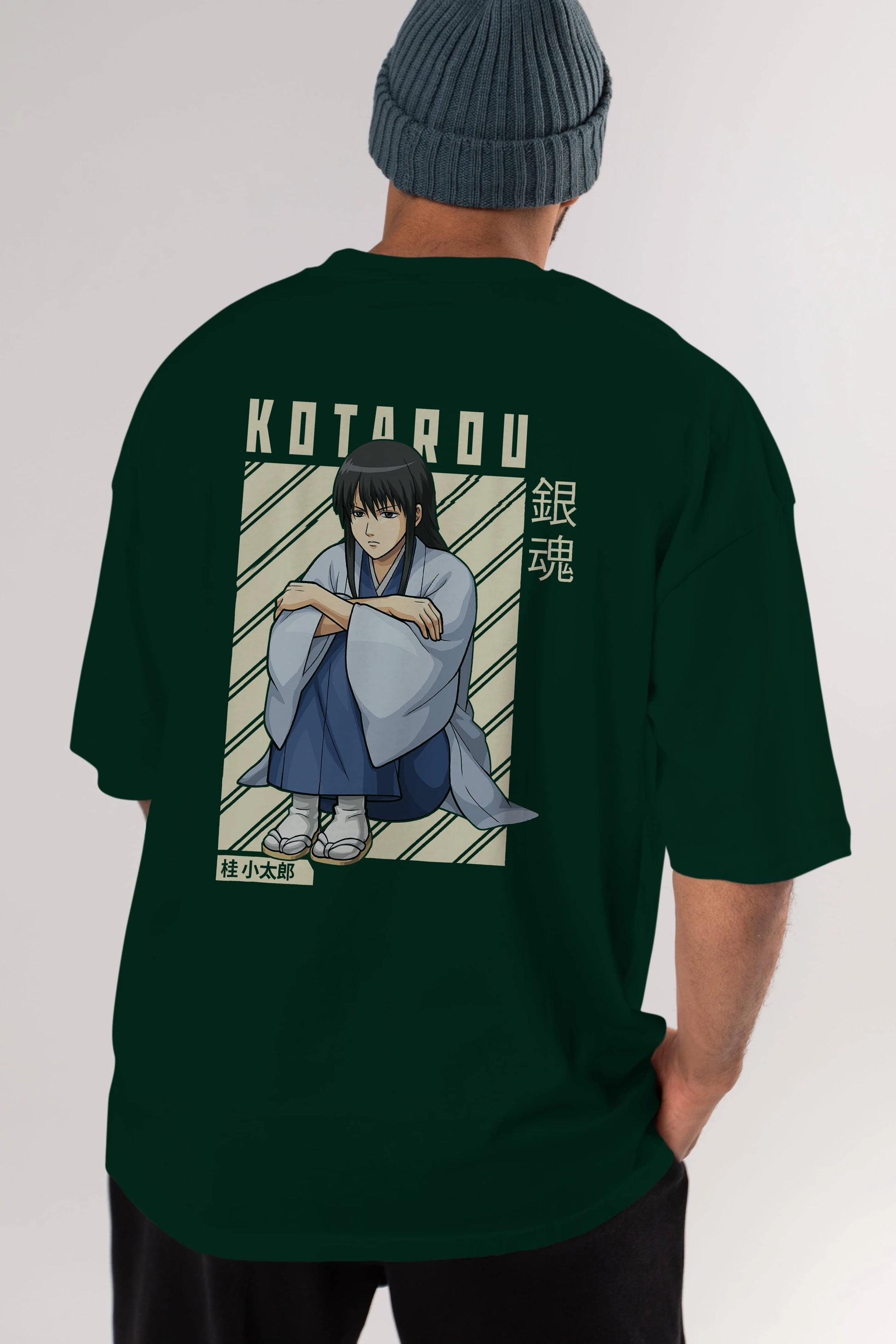 Kotarou Katsura GINTAMA Anime Arka Baskılı Oversize t-shirt Erkek Kadın Unisex