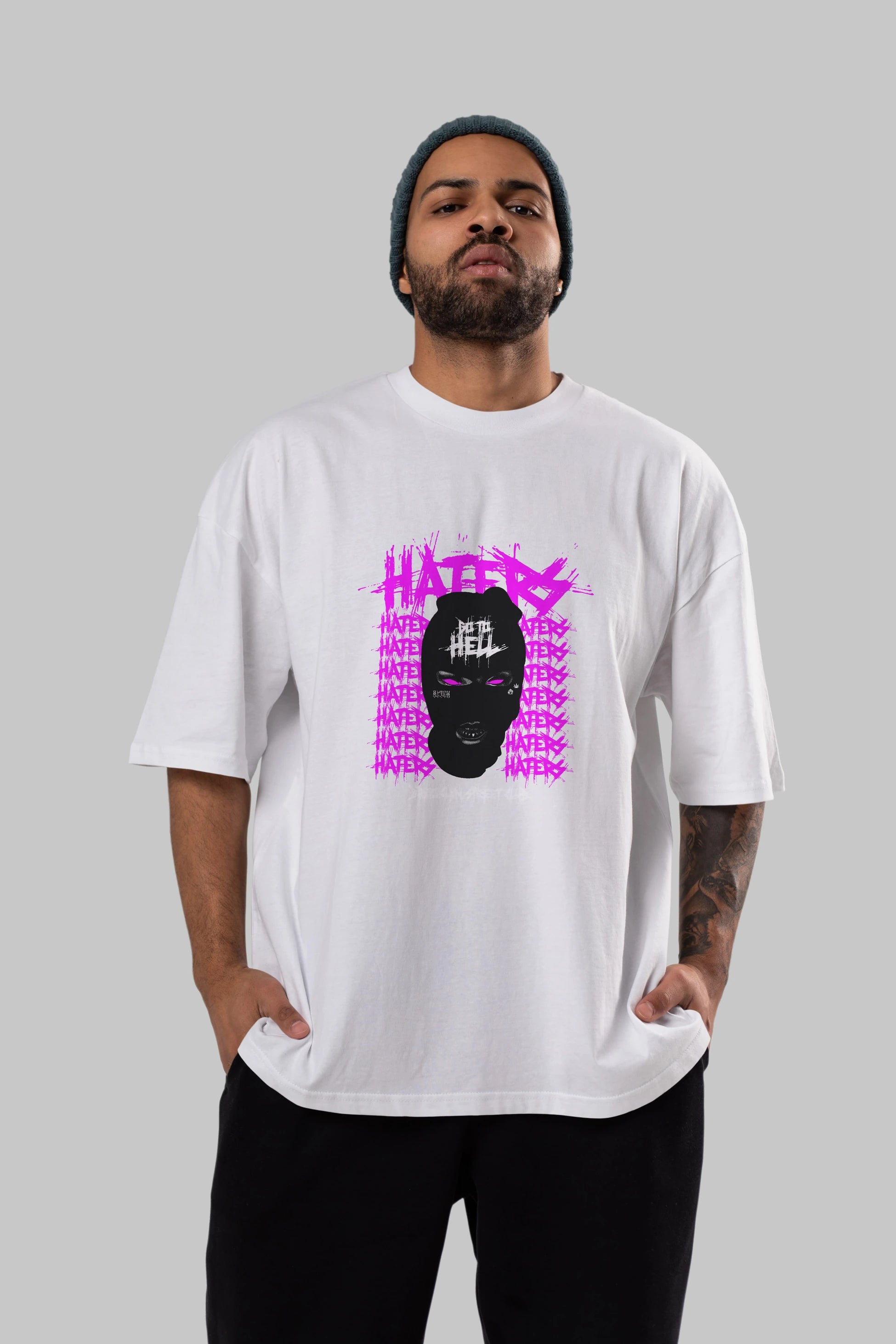 Haters Brooklyn Street Club Ön Baskılı Oversize t-shirt Erkek Kadın Unisex