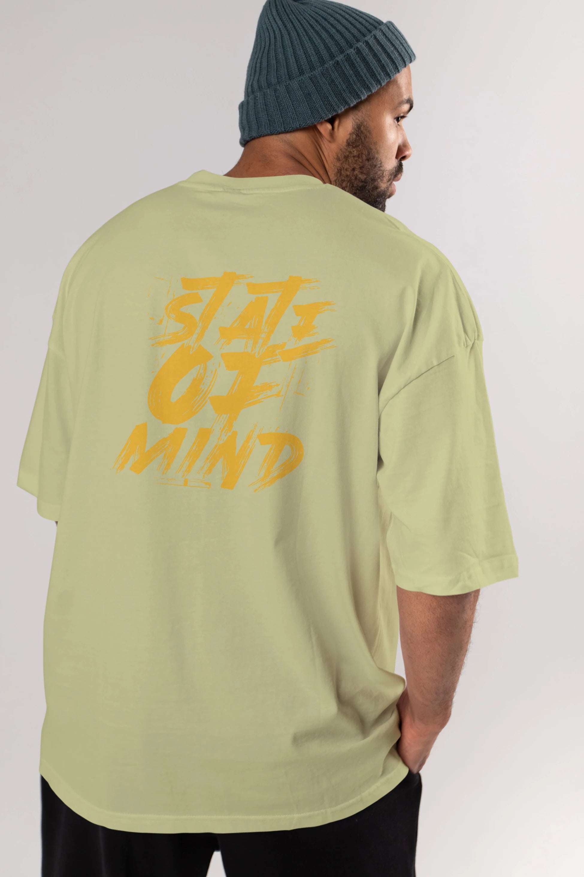 State on Mind Arka Baskılı Oversize t-shirt Erkek Kadın Unisex