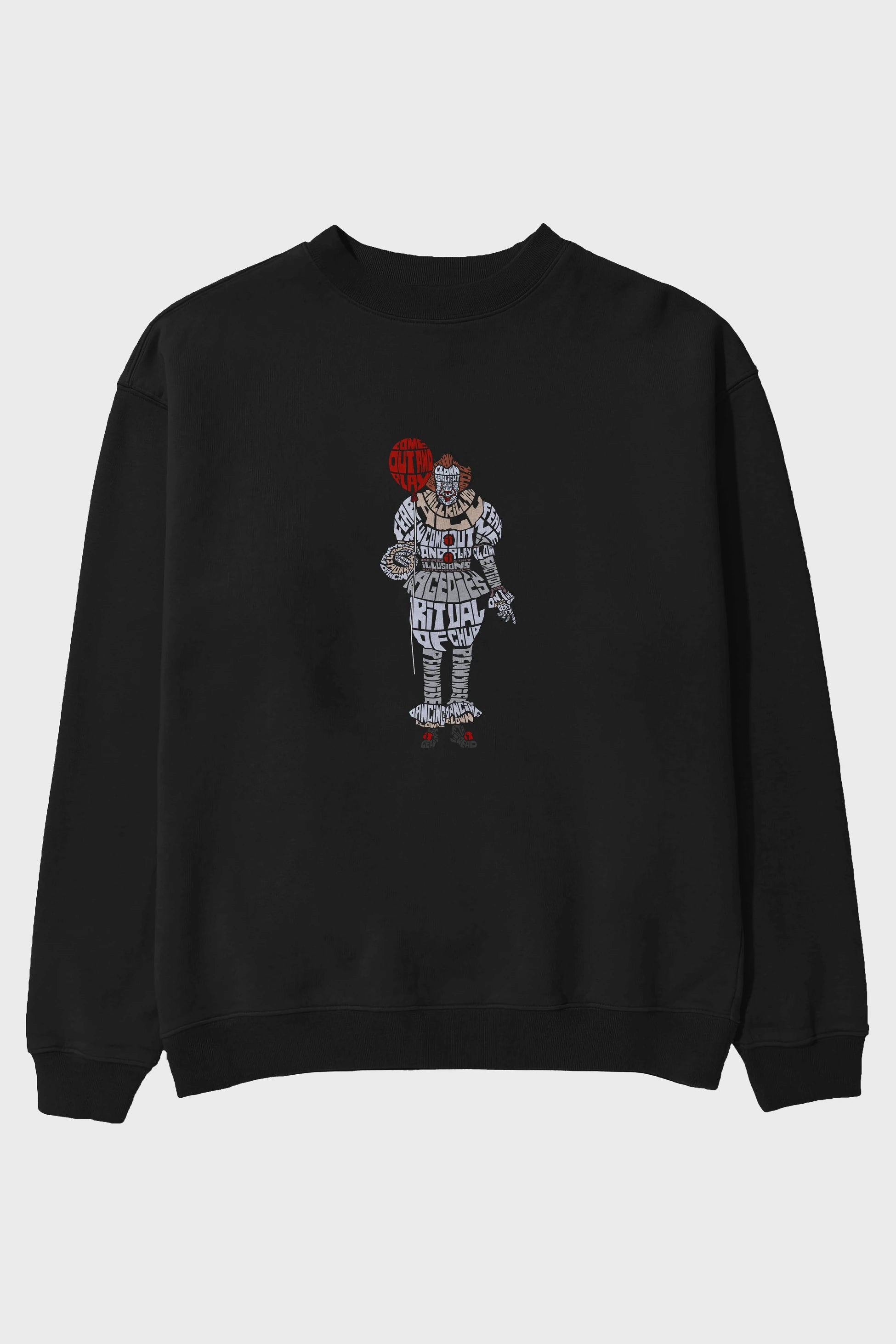 It Ön Baskılı Oversize Sweatshirt Erkek Kadın Unisex
