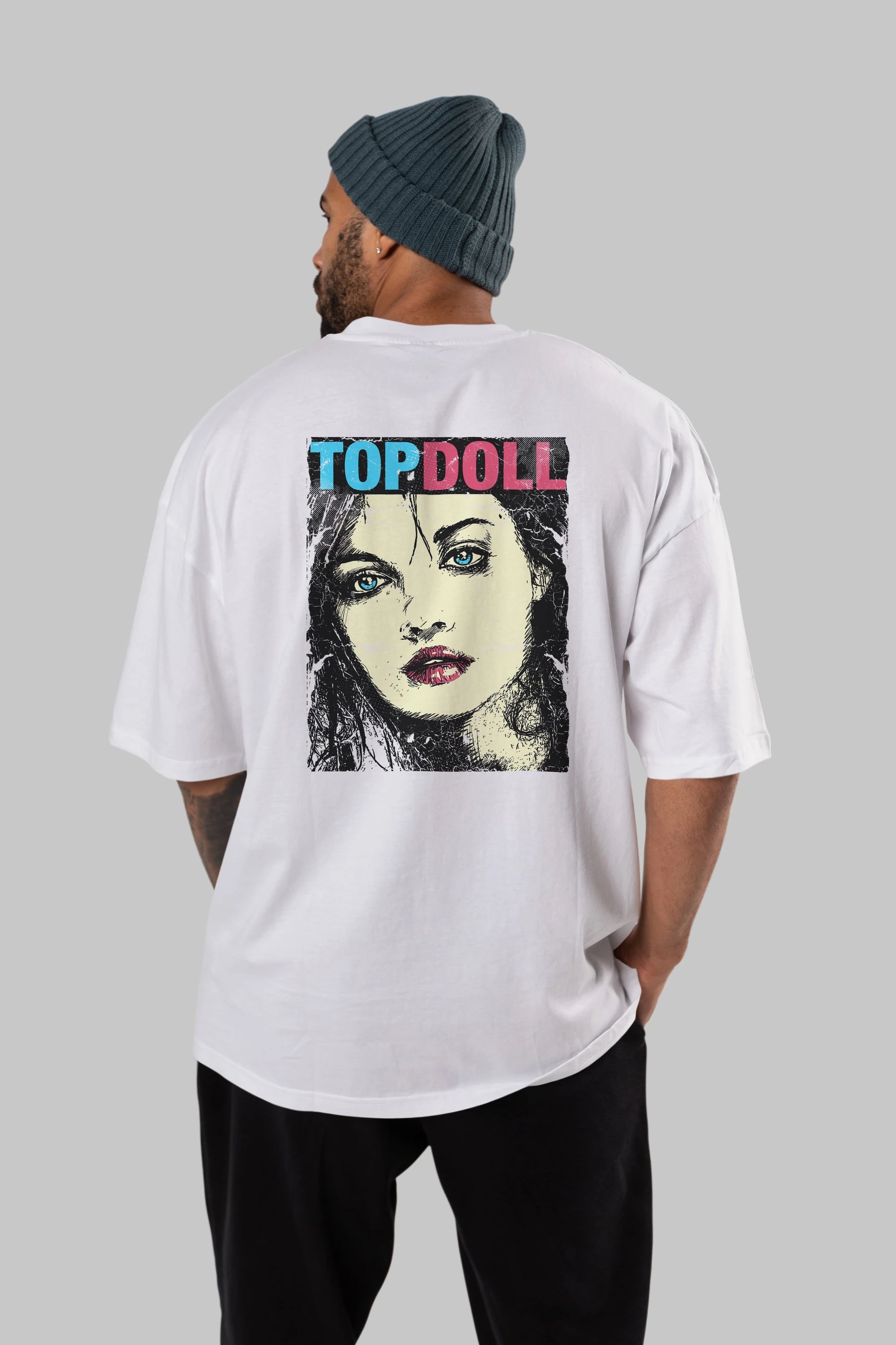 Topdoll Streetwear Arka Baskılı Oversize t-shirt Erkek Kadın Unisex