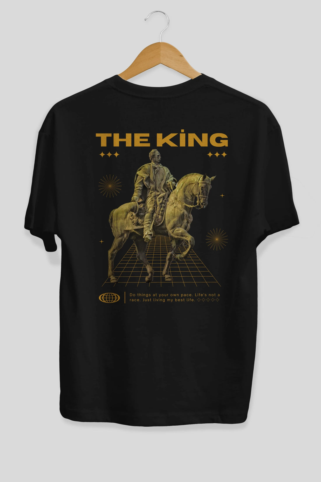 The King Yazılı Arka Baskılı Oversize t-shirt Erkek Kadın Unisex