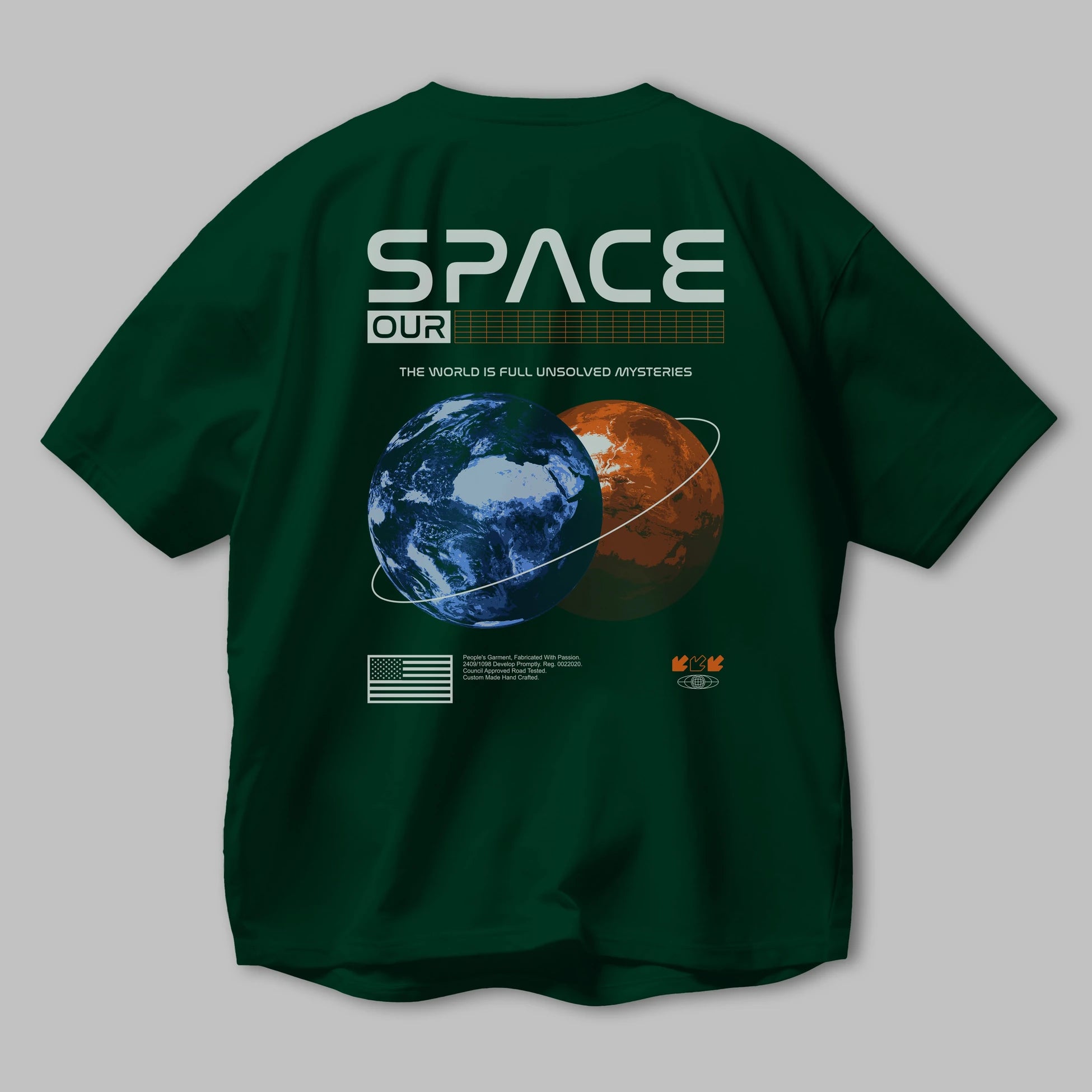 Space Our Arka Baskılı Oversize t-shirt Erkek Kadın Unisex