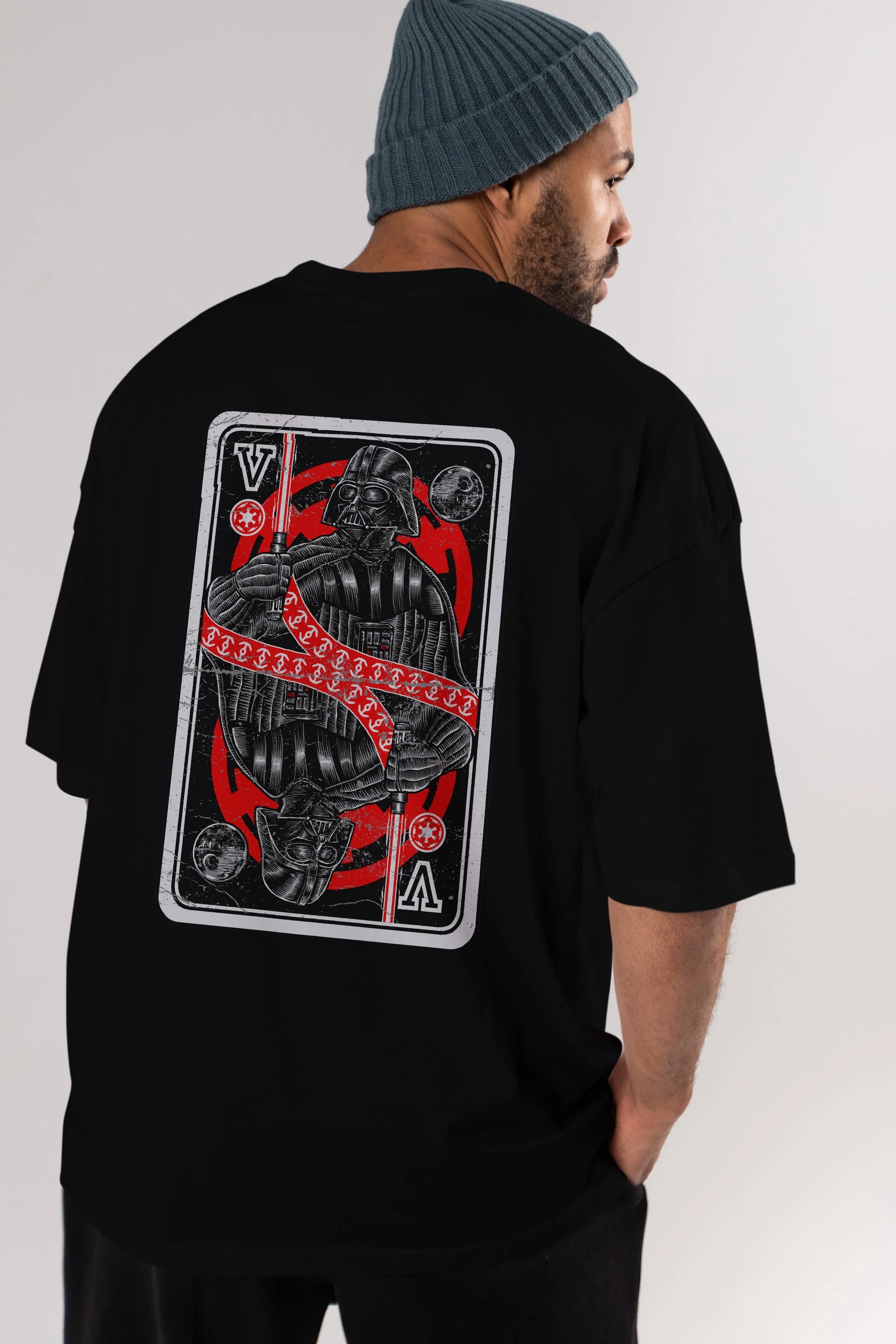 King Of The Darkside Arka Baskılı Oversize t-shirt Erkek Kadın Unisex %100 Pamuk