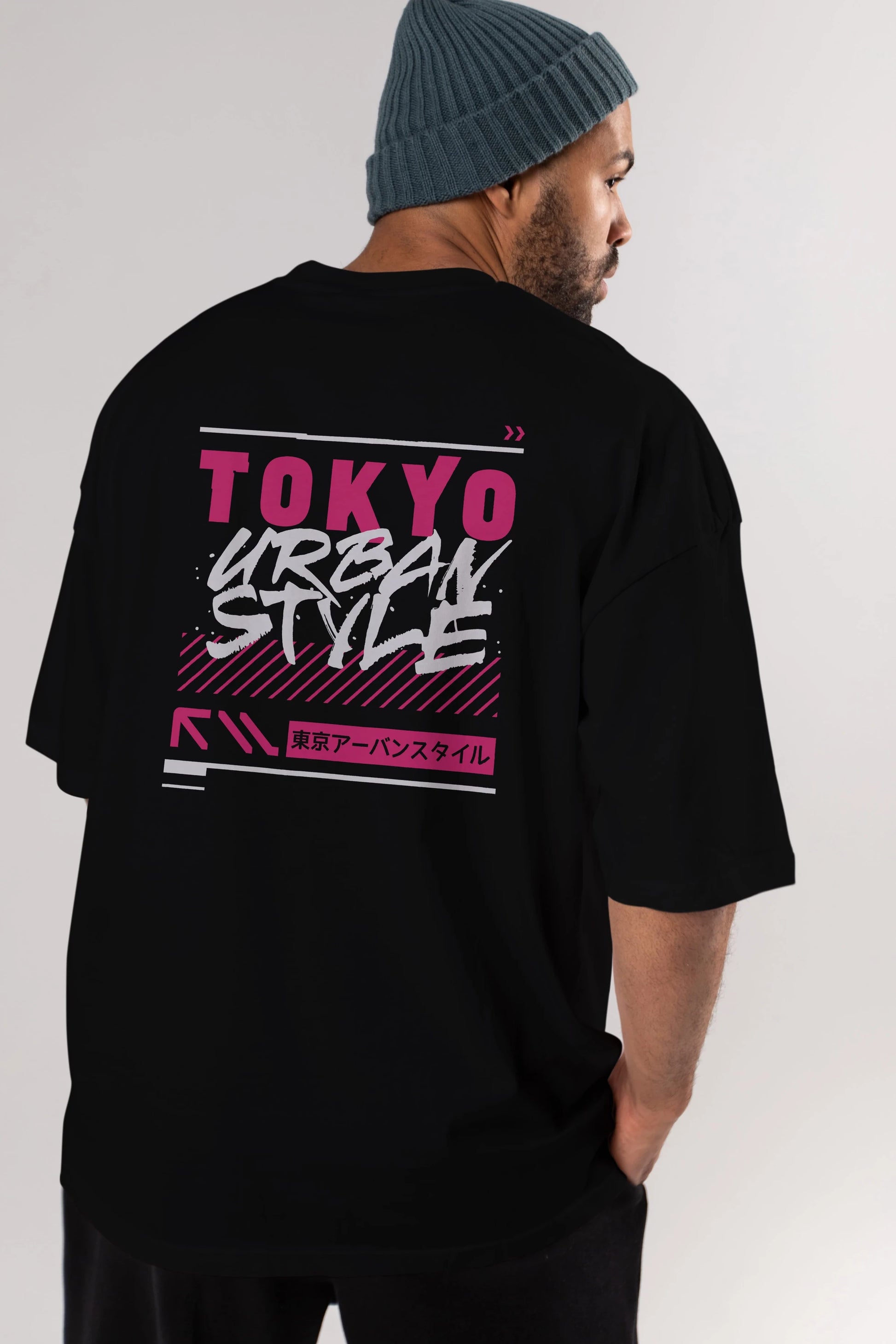 Tokyo Urban Style Arka Baskılı Oversize t-shirt Erkek Kadın Unisex