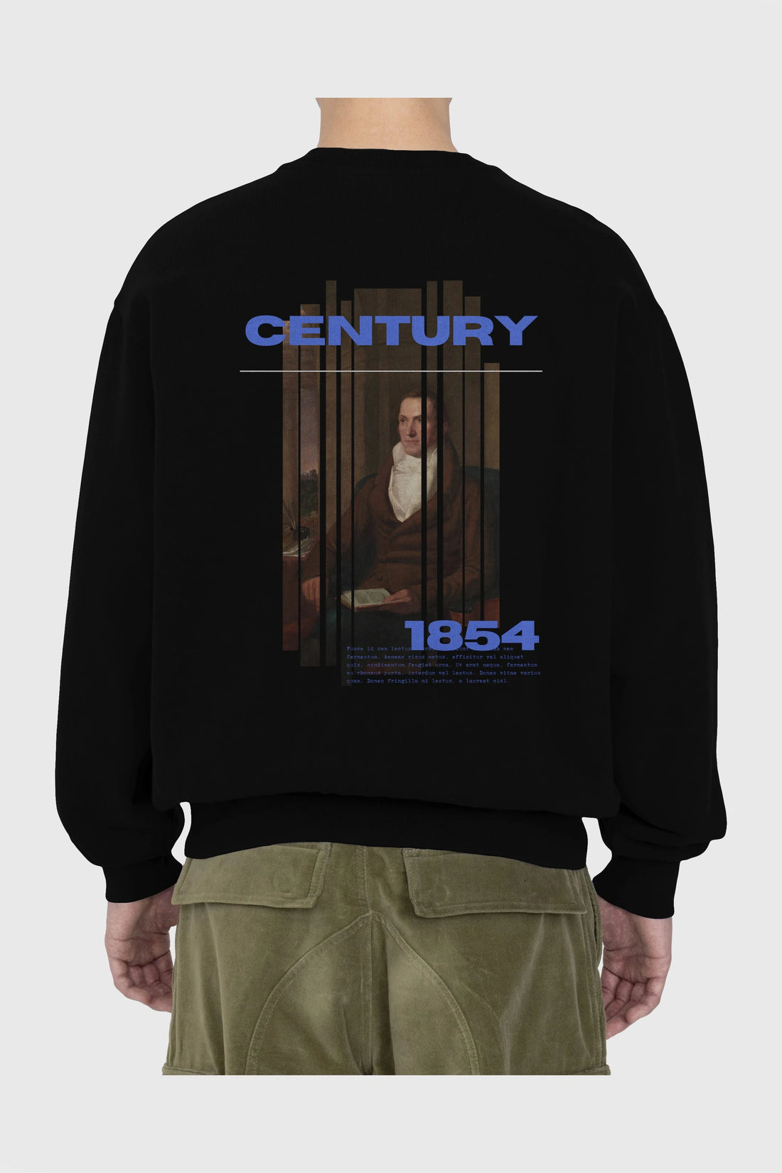 Century 1854 Yazılı Arka Baskılı Oversize Sweatshirt Erkek Kadın Unisex