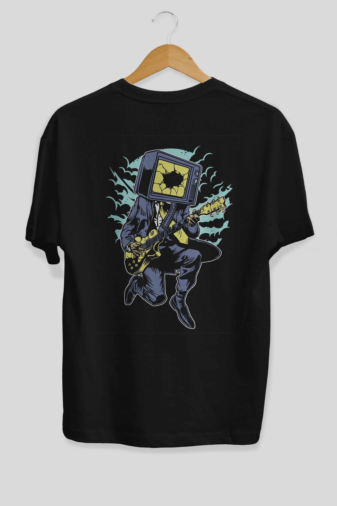 Death Rock Arka Baskılı Oversize t-shirt Erkek Kadın Unisex %100 Pamuk