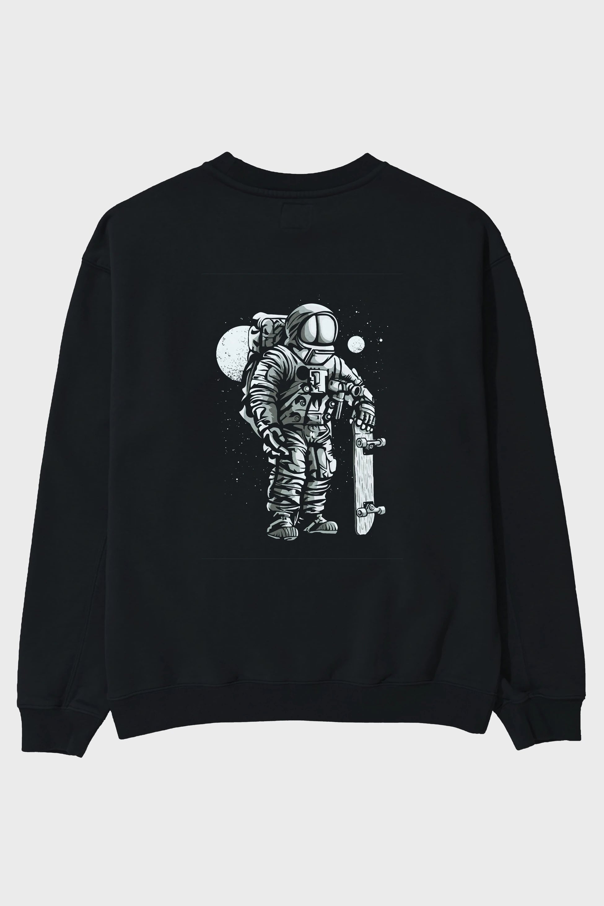 Astronaut Skater Arka Baskılı Oversize Sweatshirt Erkek Kadın Unisex