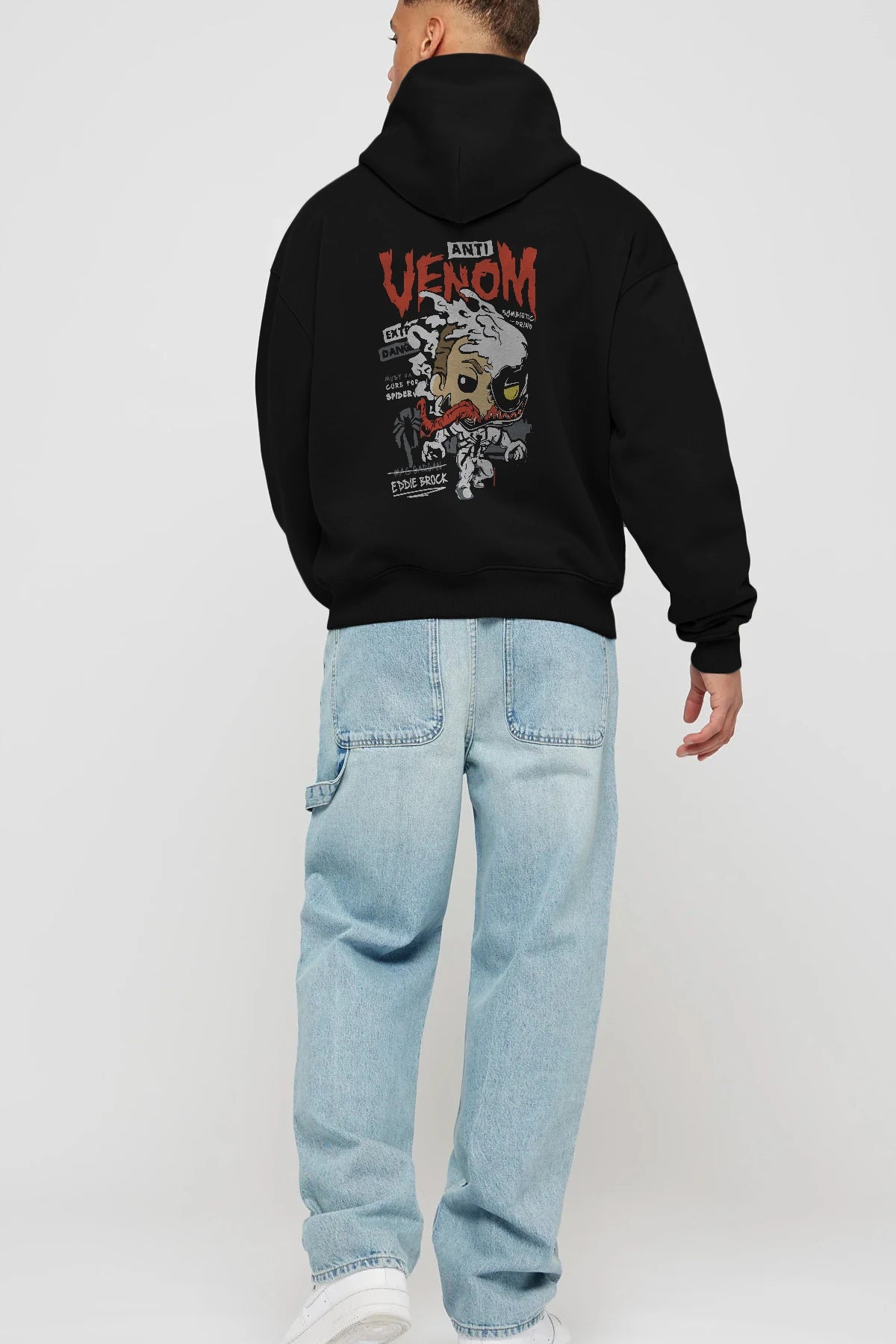 Venom (9) Arka Baskılı Hoodie Oversize Kapüşonlu Sweatshirt Erkek Kadın Unisex