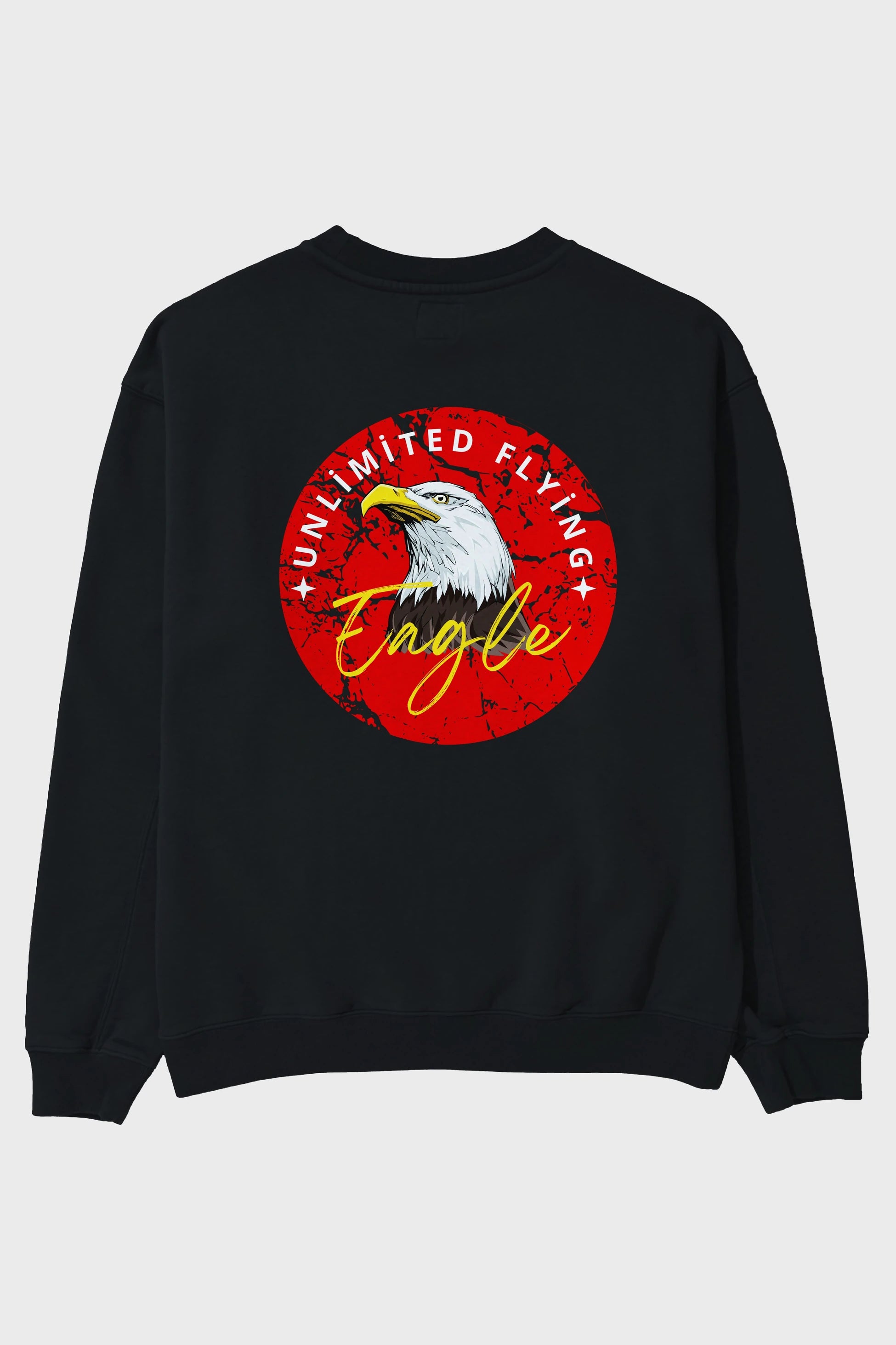 Unlimited Flying Yazılı Arka Baskılı Oversize Sweatshirt Erkek Kadın Unisex
