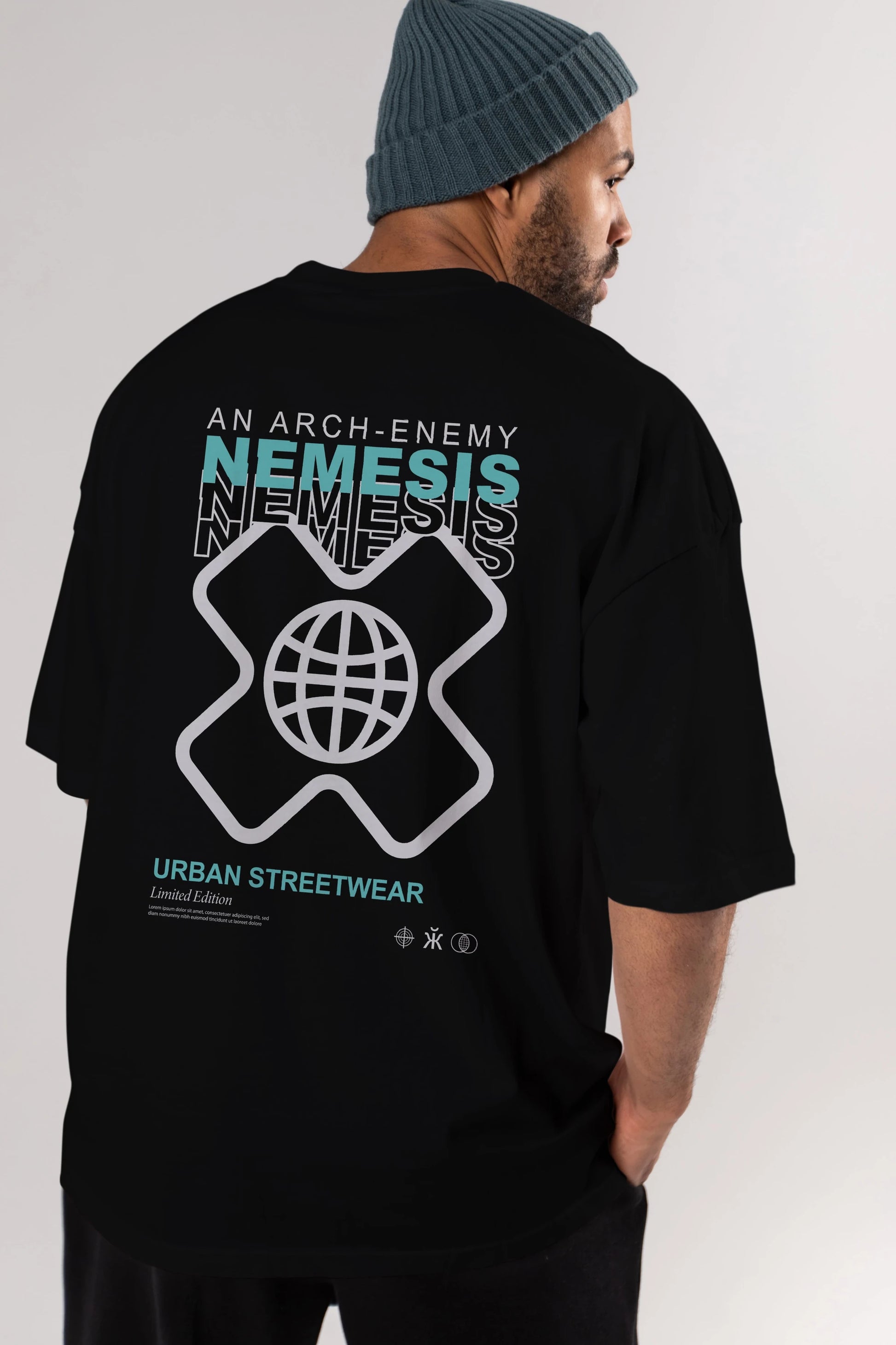 Nemesis Urban Arka Baskılı Oversize t-shirt Erkek Kadın Unisex