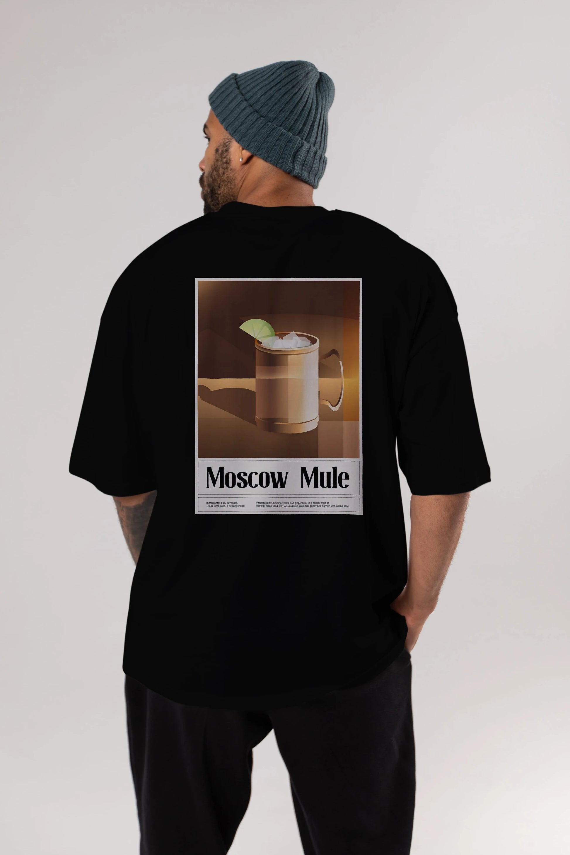 Moscow Mule 3 Arka Baskılı Oversize t-shirt Erkek Kadın Unisex %100 Pamuk Bisiklet Yaka tişort