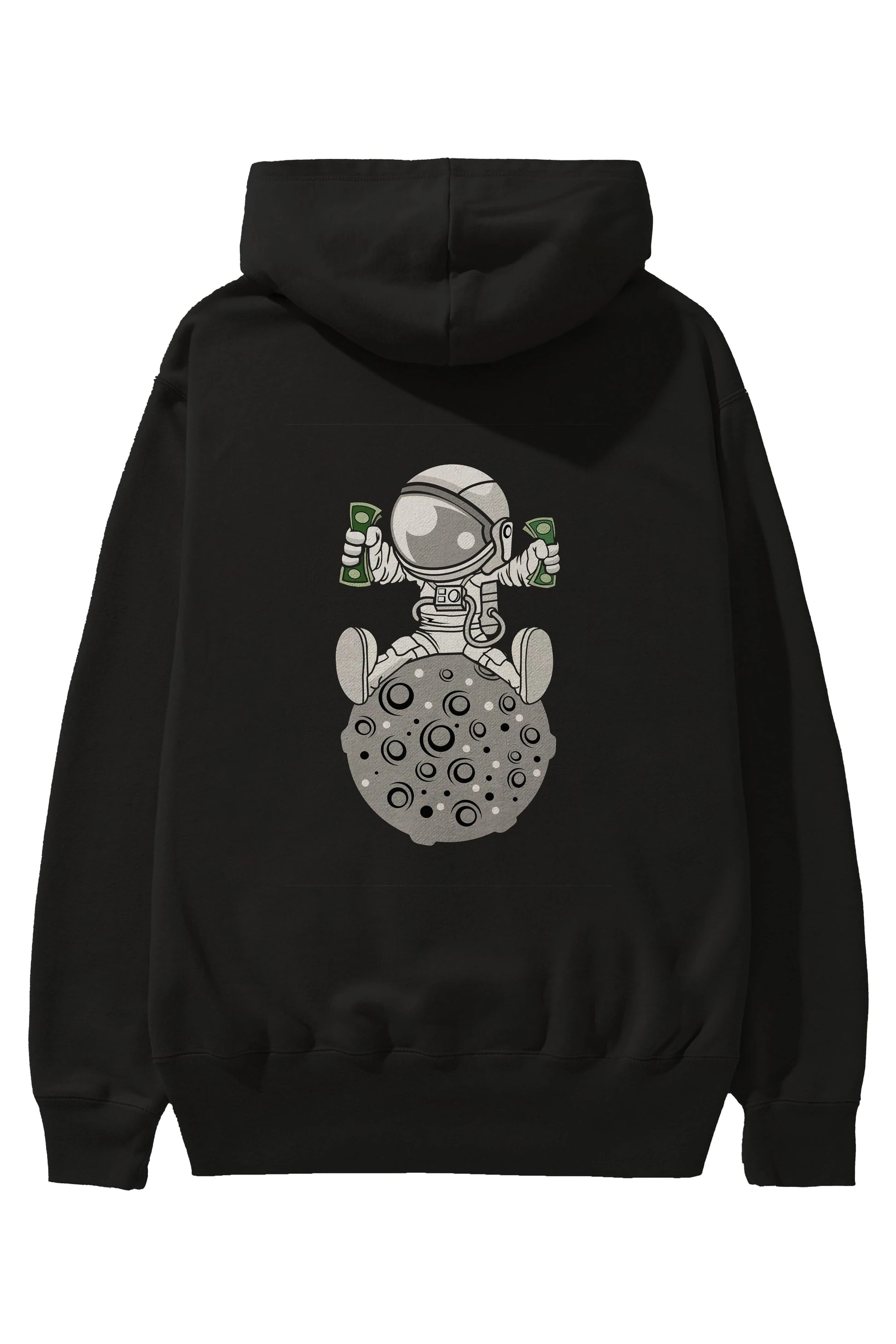 Astronaut Dollar Arka Baskılı Hoodie Oversize Kapüşonlu Sweatshirt Erkek Kadın Unisex