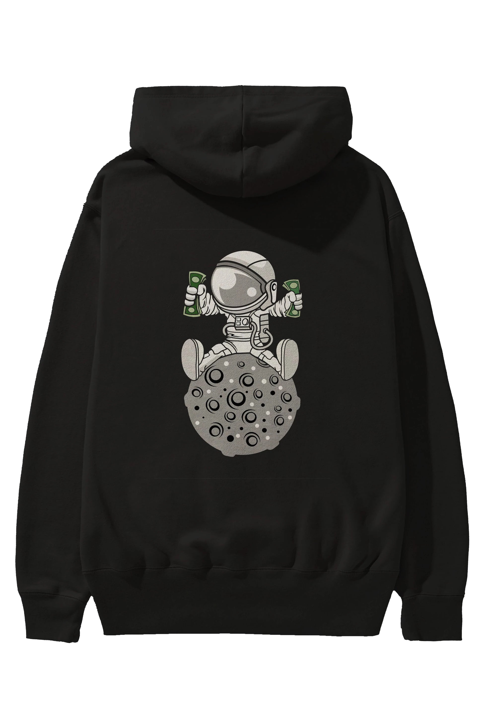 Astronaut Dollar Arka Baskılı Hoodie Oversize Kapüşonlu Sweatshirt Erkek Kadın Unisex