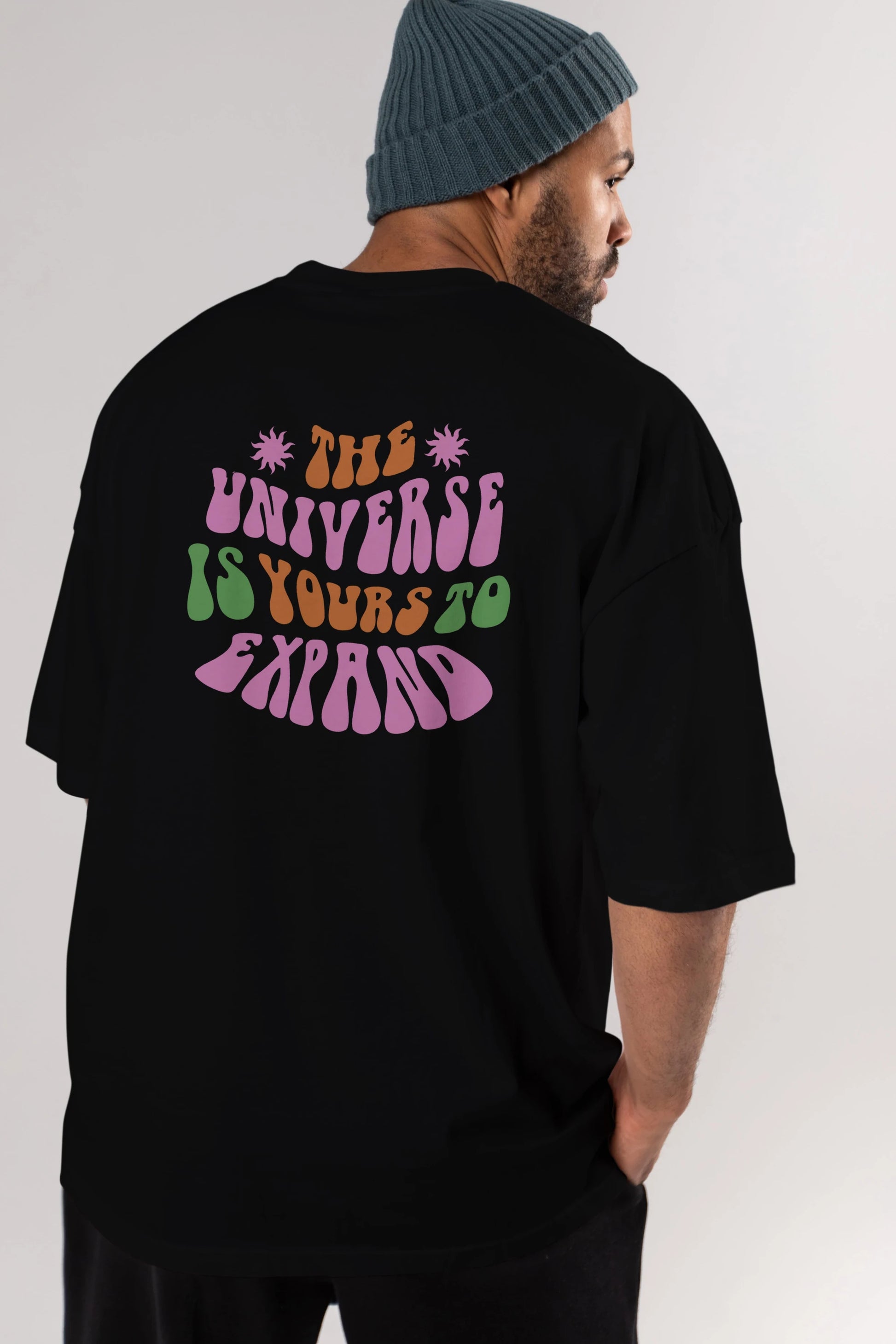 The Universe is Yours Yazılı Arka Baskılı Oversize t-shirt Erkek Kadın Unisex