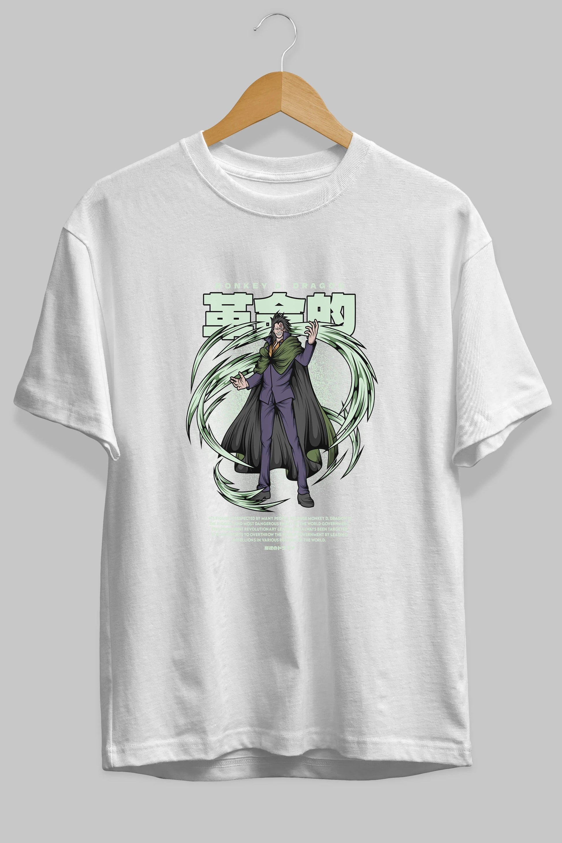 Monkey D. Dragon Anime Ön Baskılı Oversize t-shirt %100 pamuk Erkek Kadın Unisex