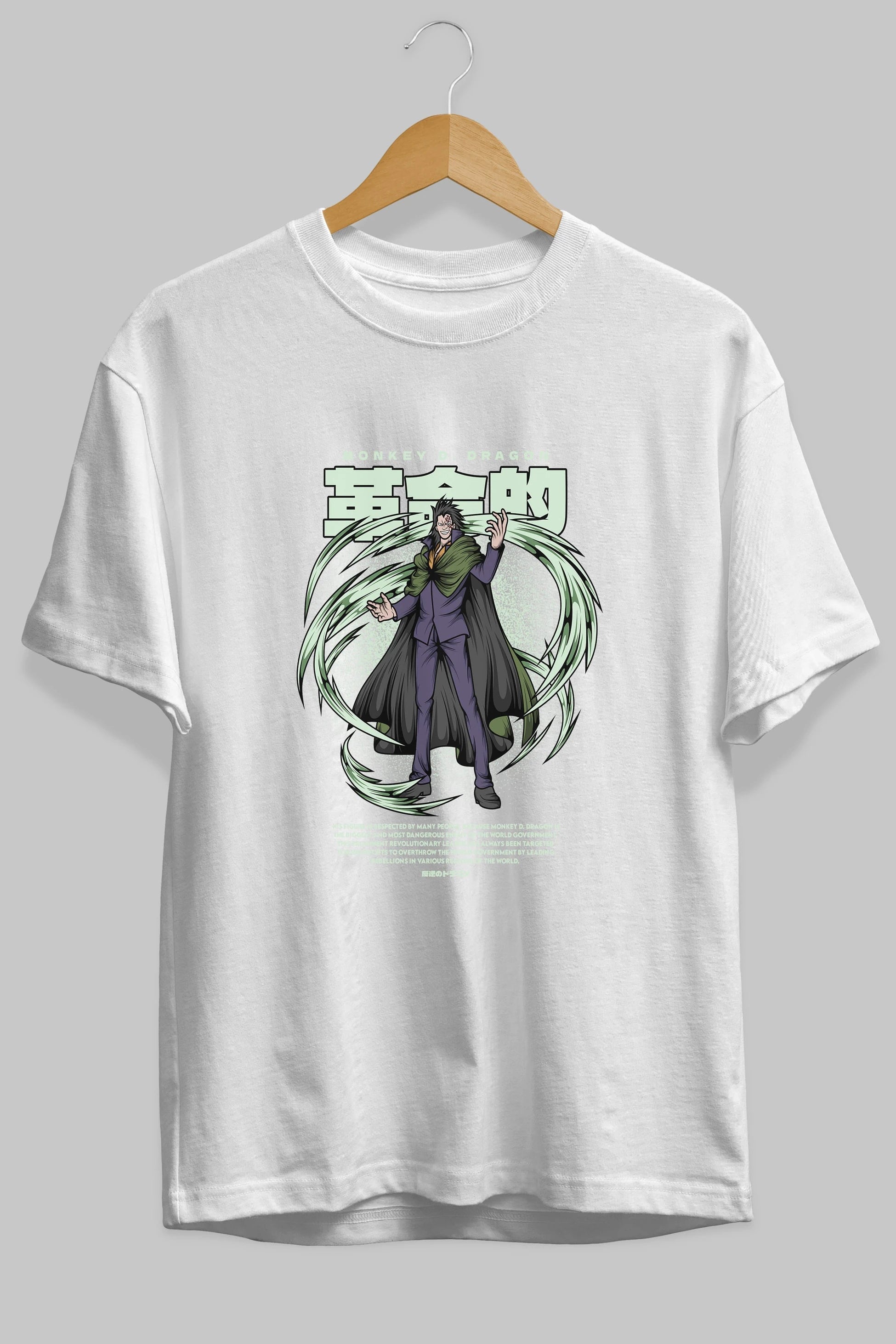Monkey D. Dragon Anime Ön Baskılı Oversize t-shirt %100 pamuk Erkek Kadın Unisex