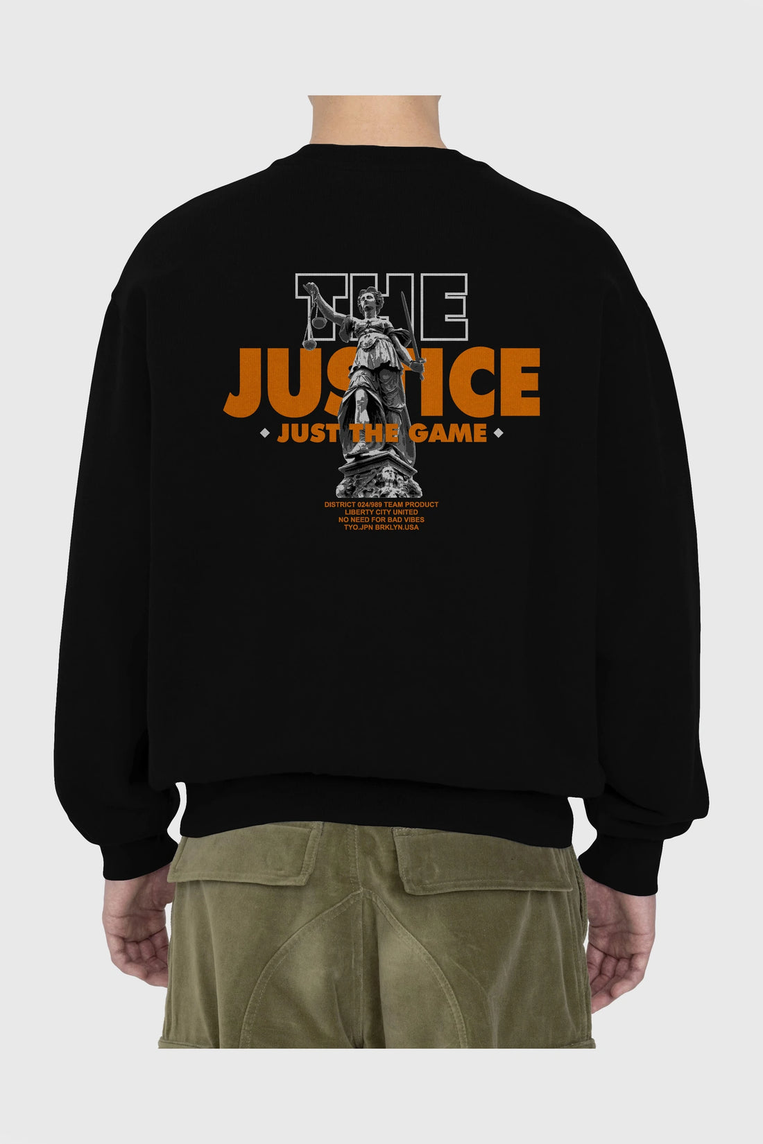 The Justice Arka Baskılı Oversize Sweatshirt Erkek Kadın Unisex