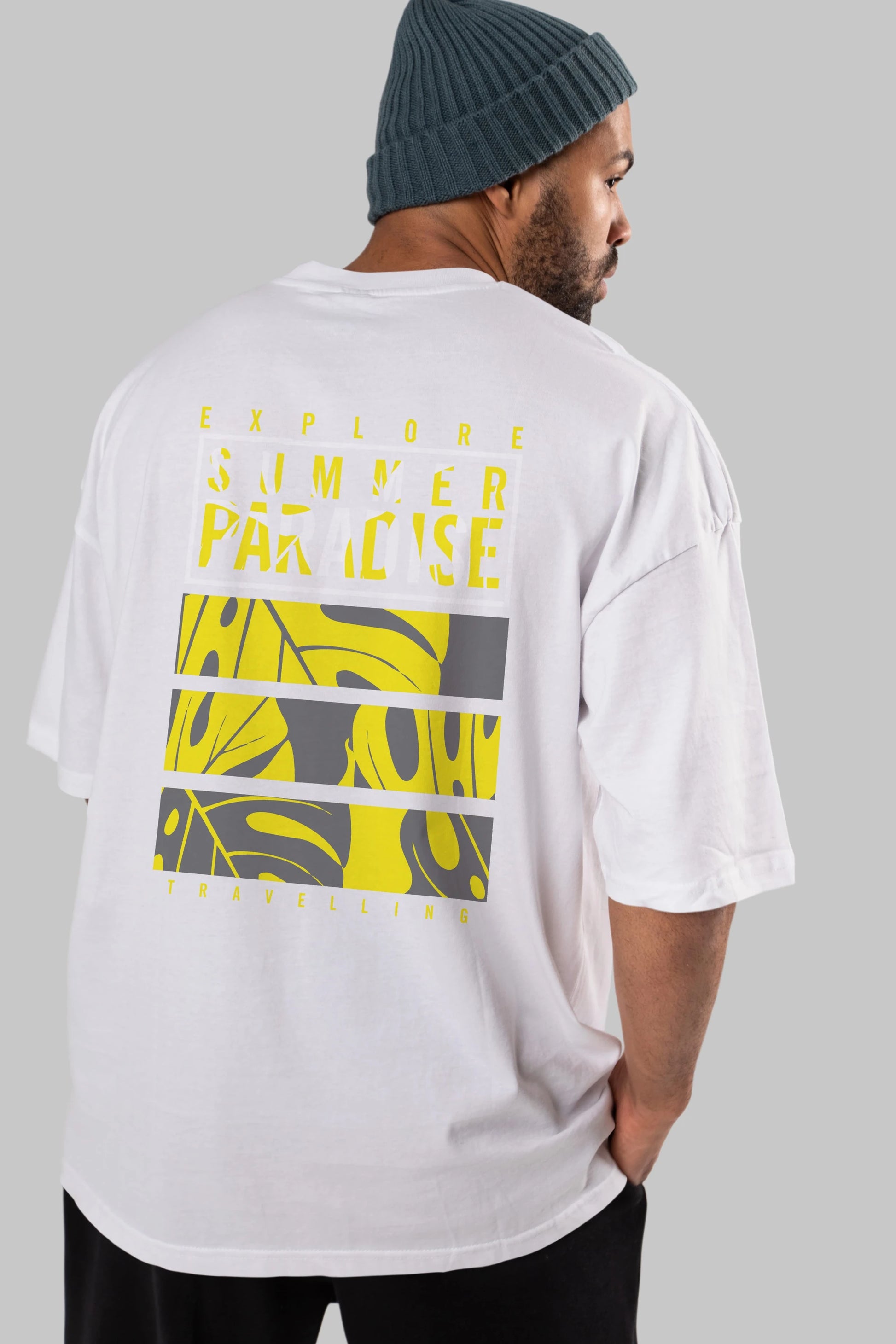 Summer Paradise Arka Baskılı Oversize t-shirt Erkek Kadın Unisex