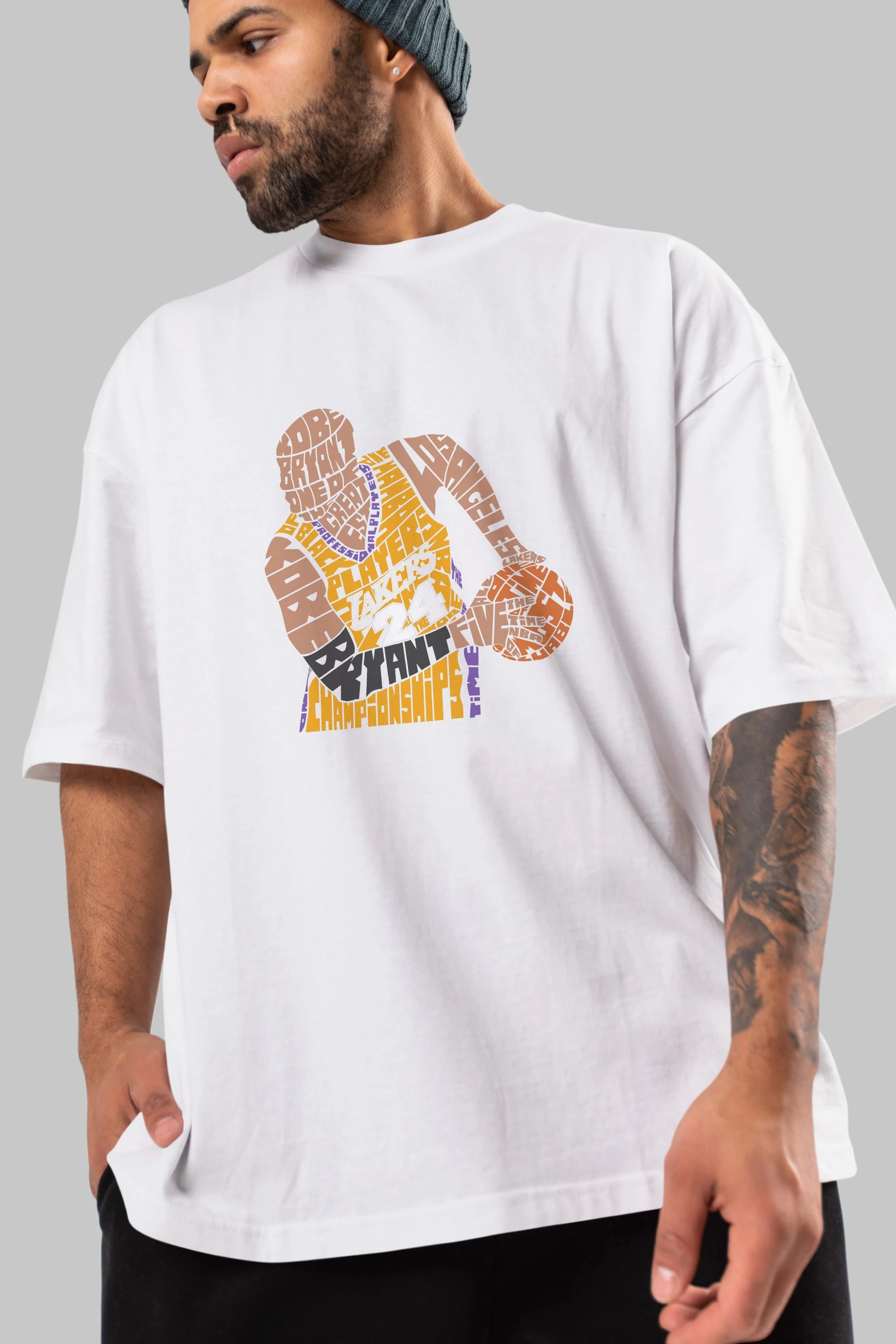Kobe Bryant Ön Baskılı Oversize t-shirt %100 pamuk Erkek Kadın Unisex