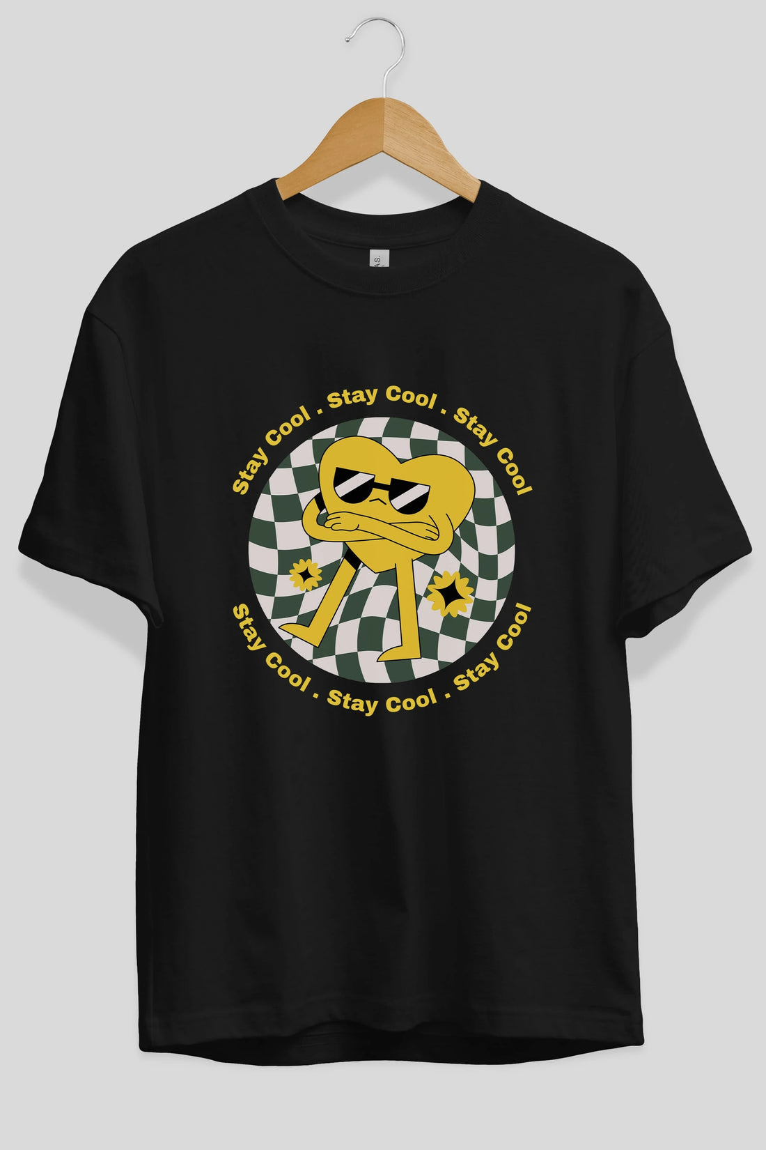 Stay Cool Yazılı Ön Baskılı Oversize t-shirt Erkek Kadın Unisex