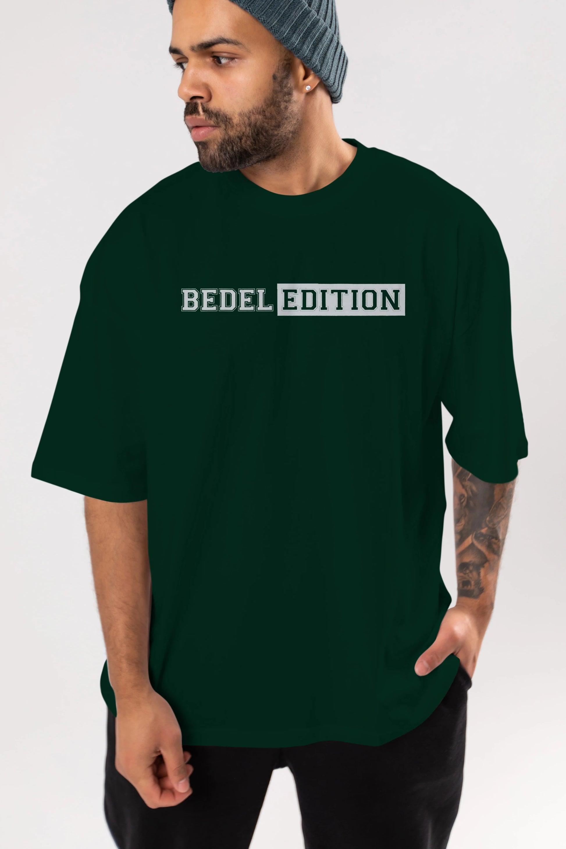 Bedel Edition Ön Baskılı Oversize t-shirt %100 pamuk Erkek Kadın Unisex