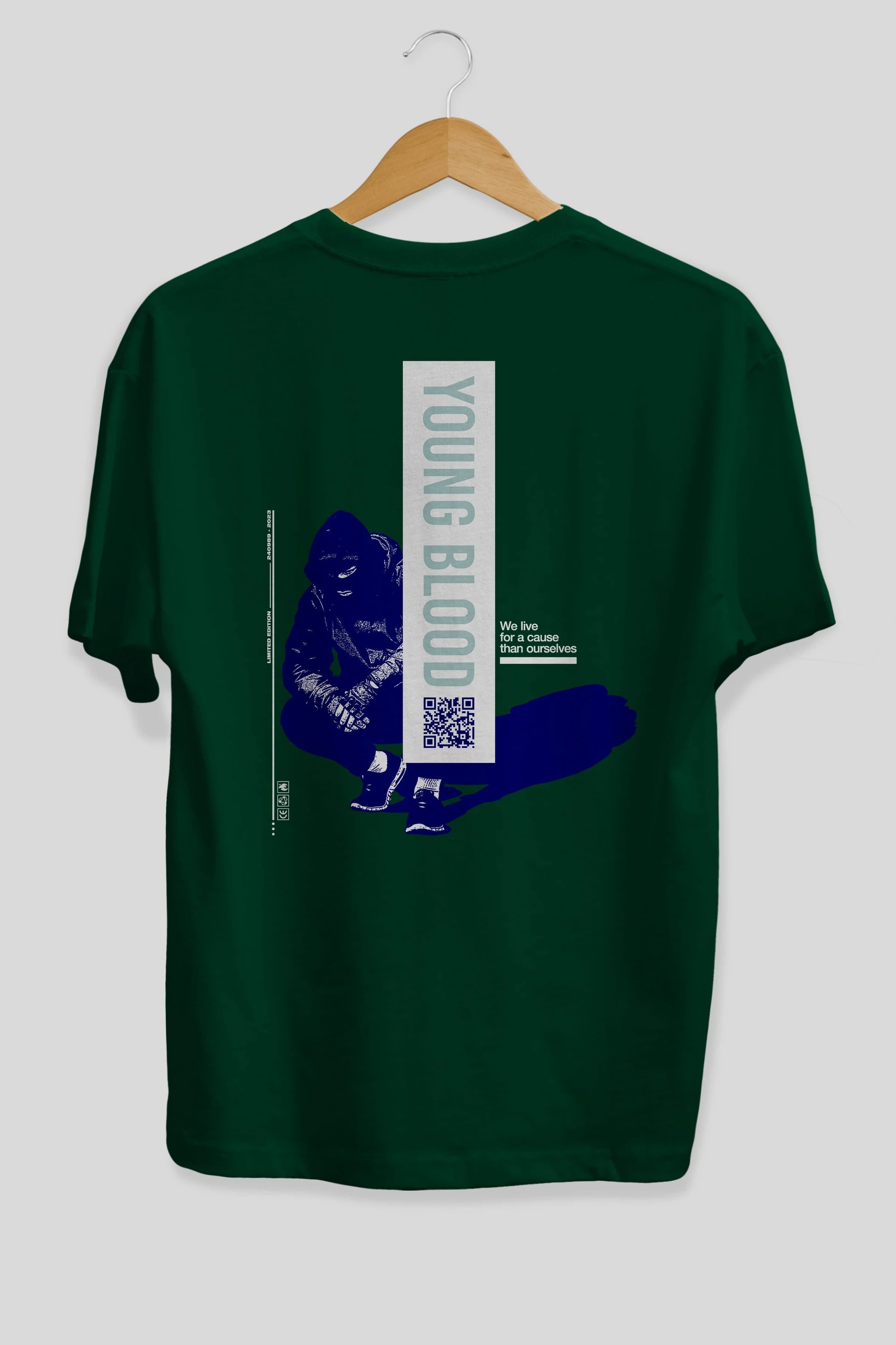 Young Blood Arka Baskılı Oversize t-shirt Erkek Kadın Unisex