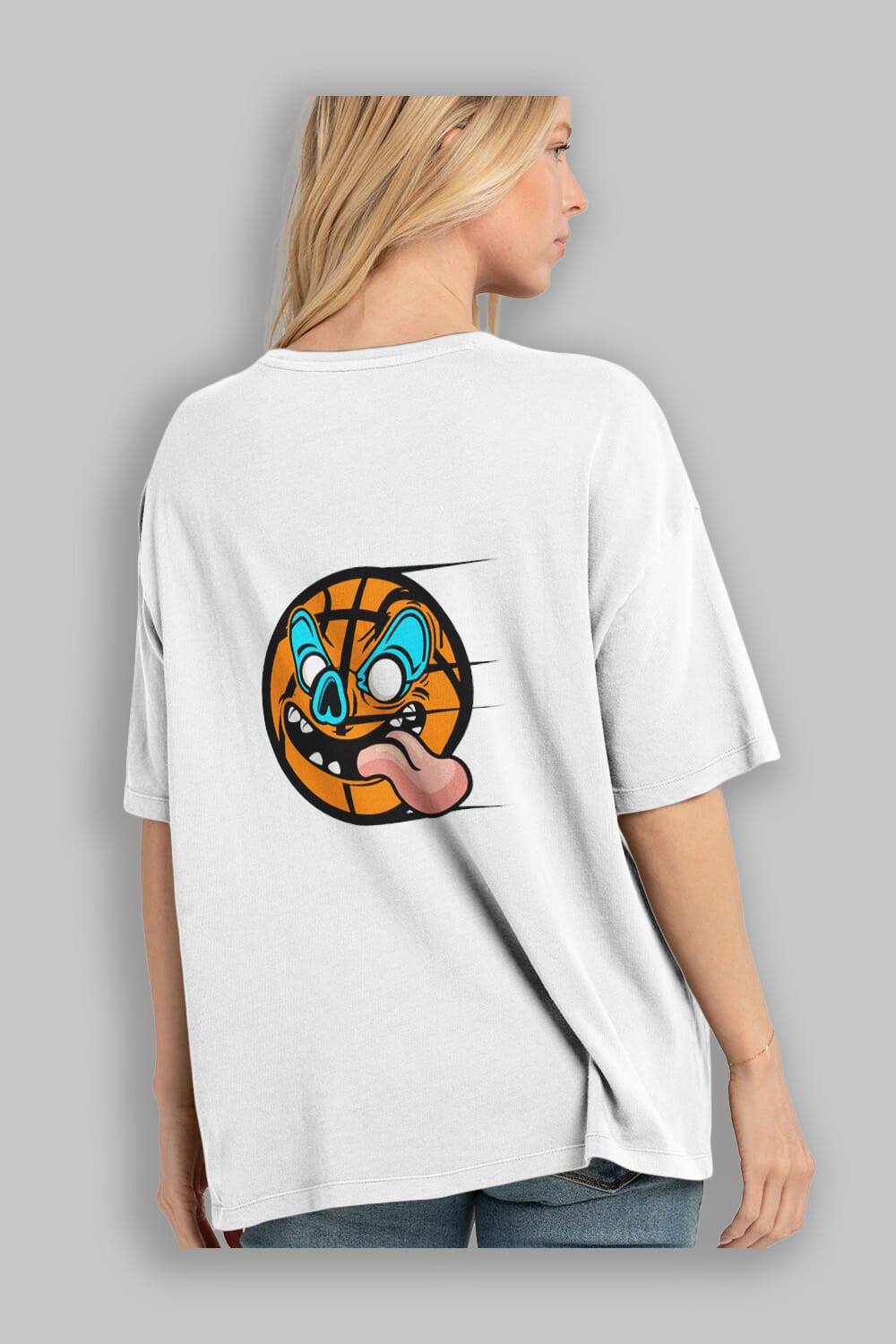 Basketball Arka Baskılı Oversize t-shirt Erkek Kadın Unisex %100 Pamuk tişort