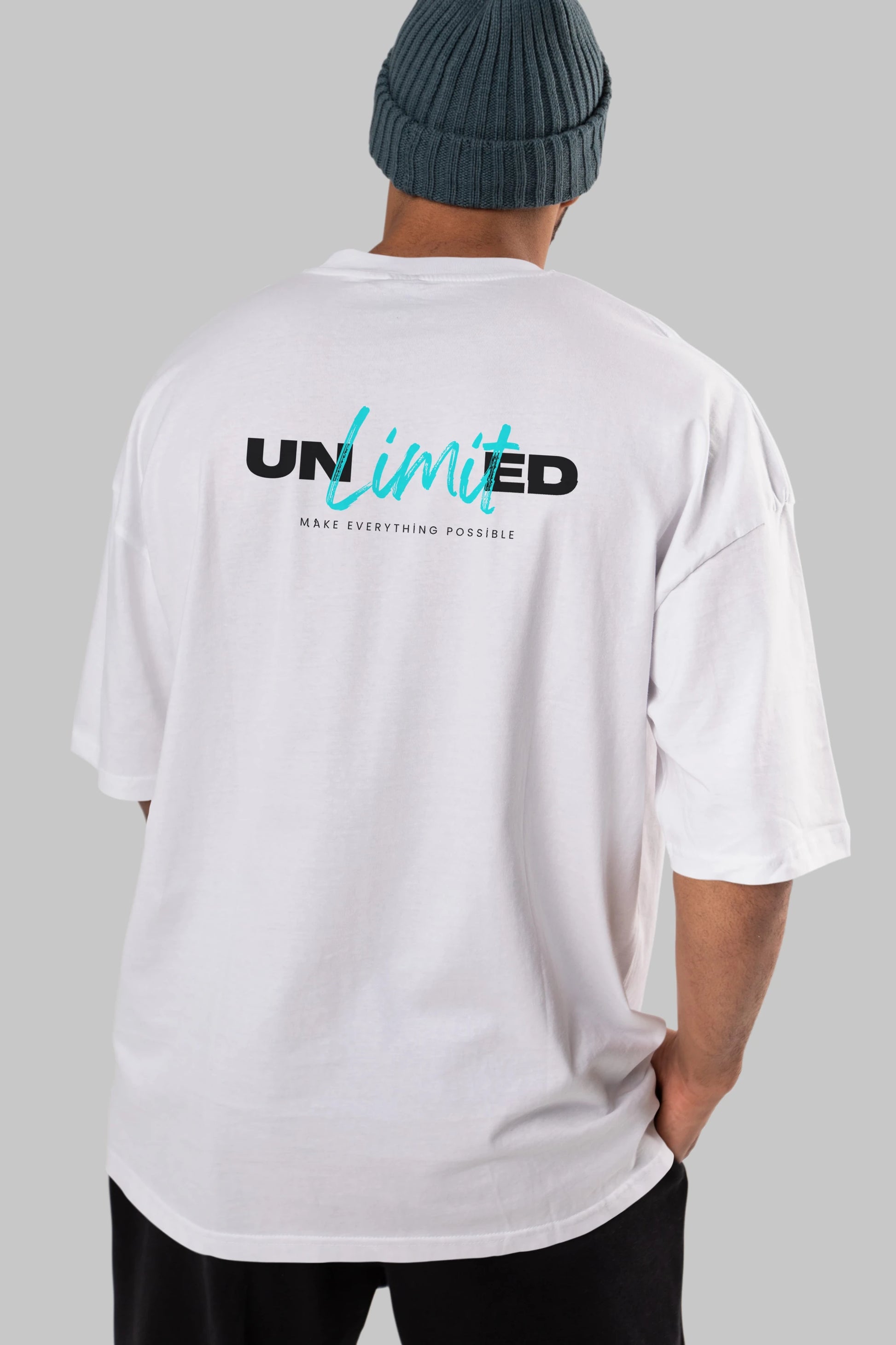 Unlimited Yazılı Arka Baskılı Oversize t-shirt Erkek Kadın Unisex