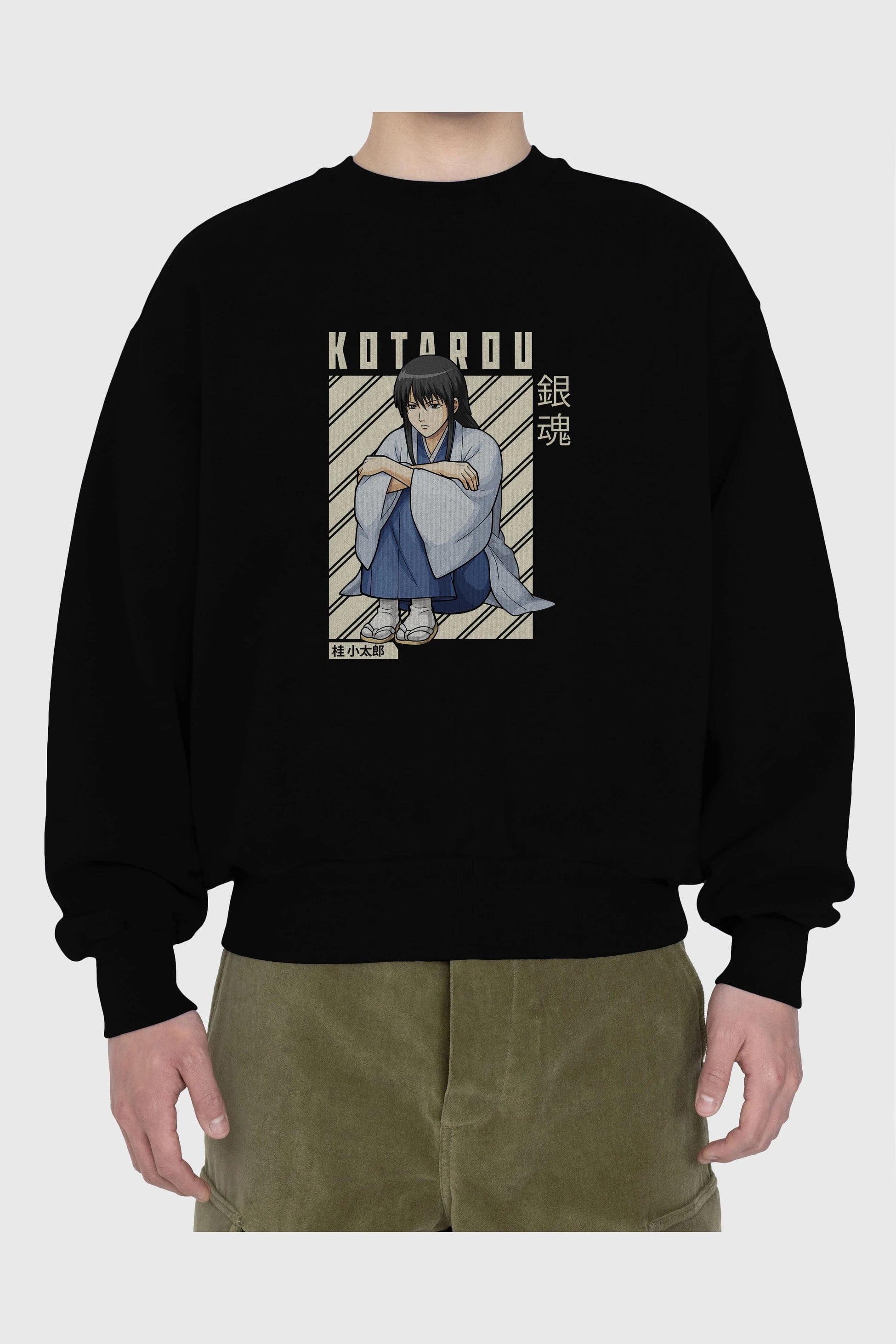 Kotarou Katsura GINTAMA Anime Ön Baskılı Oversize Sweatshirt Erkek Kadın Unisex