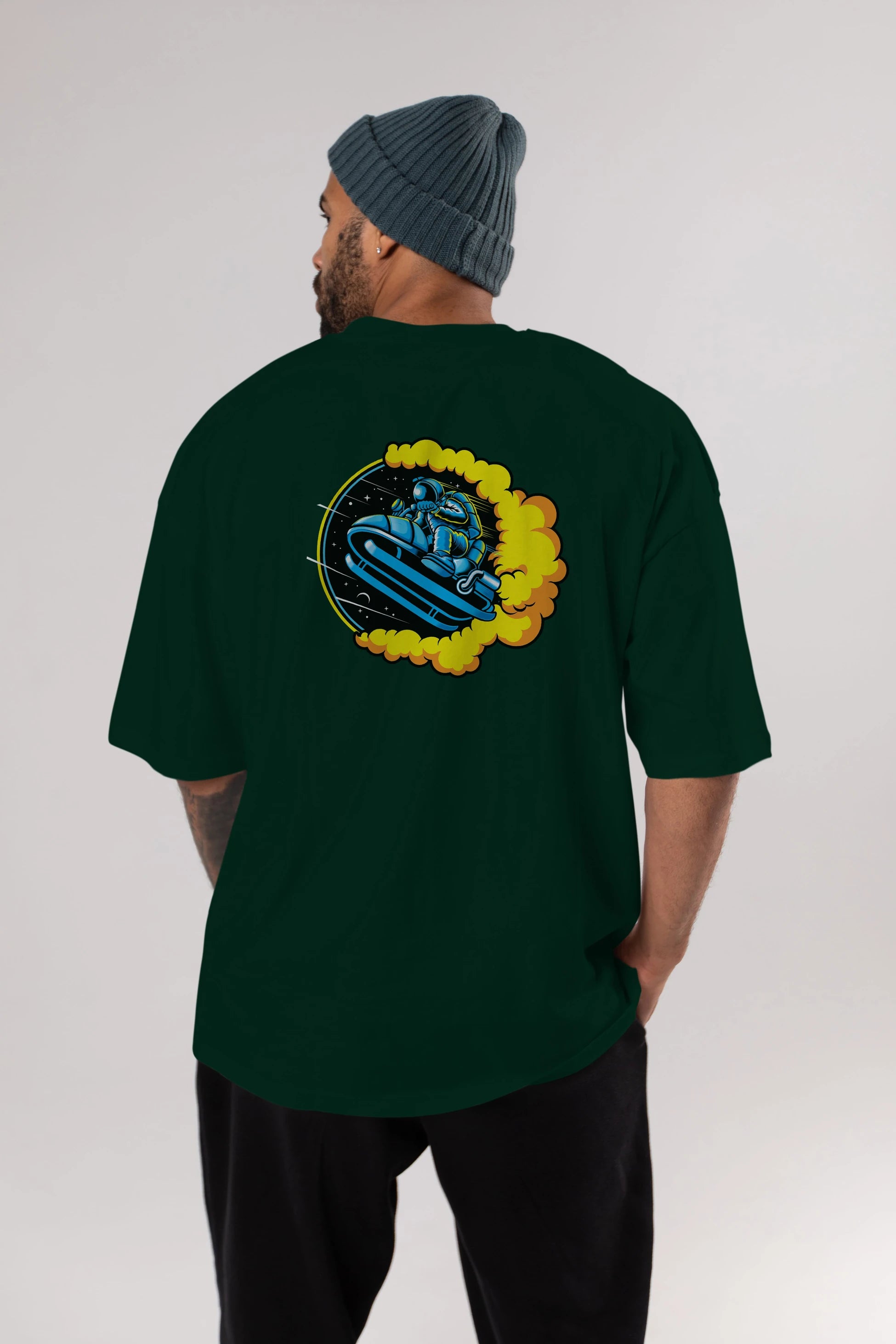 Astrojump with Snowmobile Arka Baskılı Oversize t-shirt Erkek Kadın Unisex