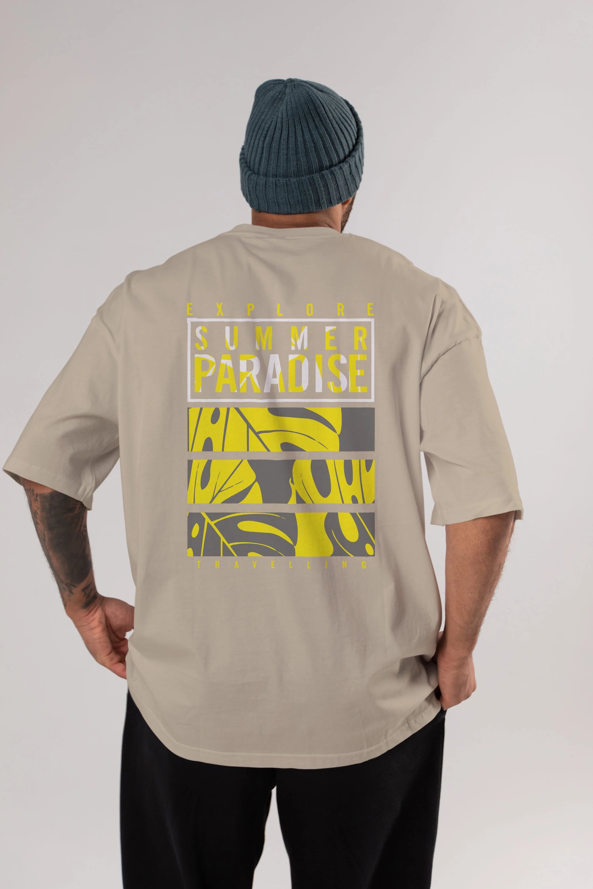 Summer Paradise Arka Baskılı Oversize t-shirt Erkek Kadın Unisex