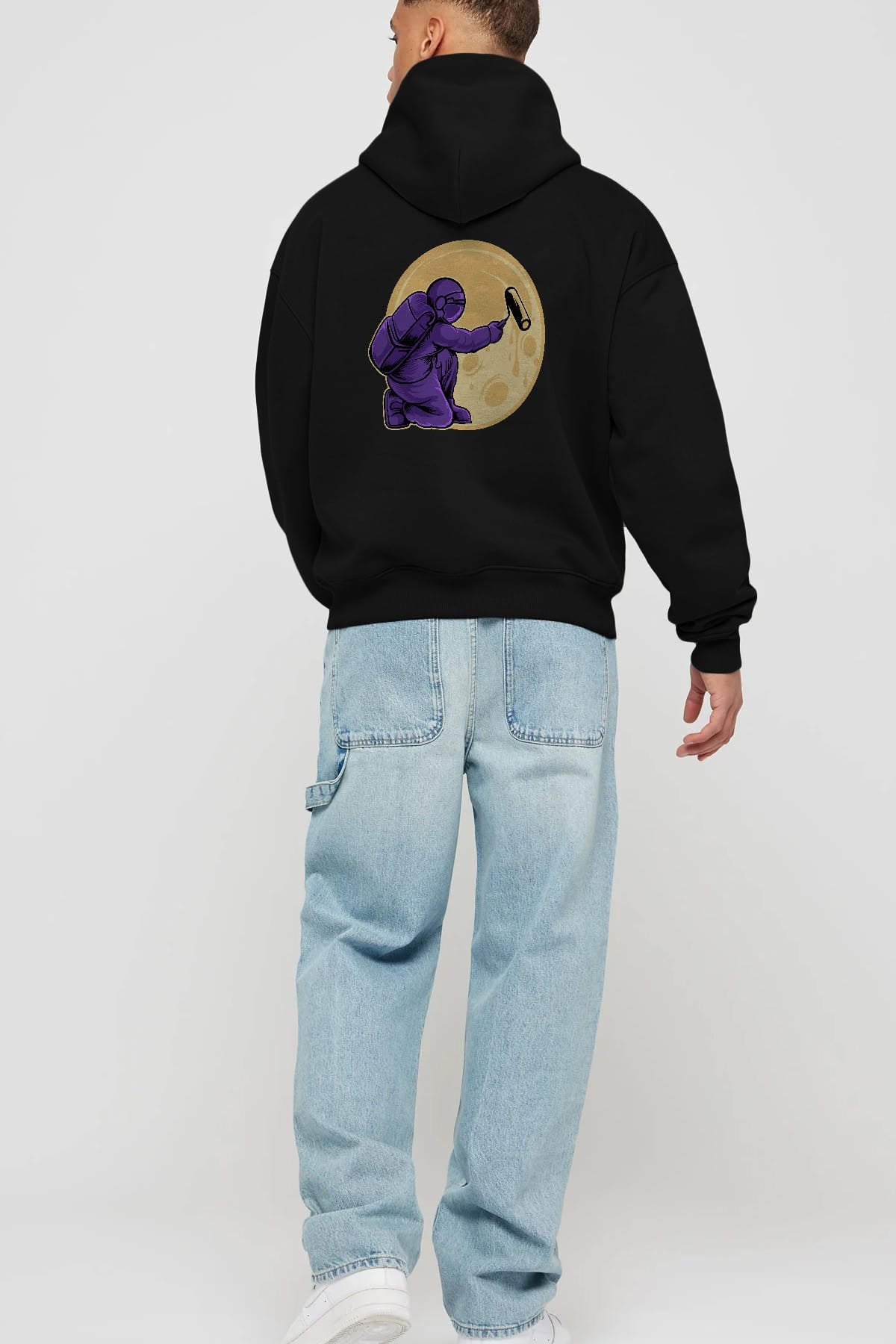 Astropaint Arka Baskılı Hoodie Oversize Kapüşonlu Sweatshirt Erkek Kadın Unisex