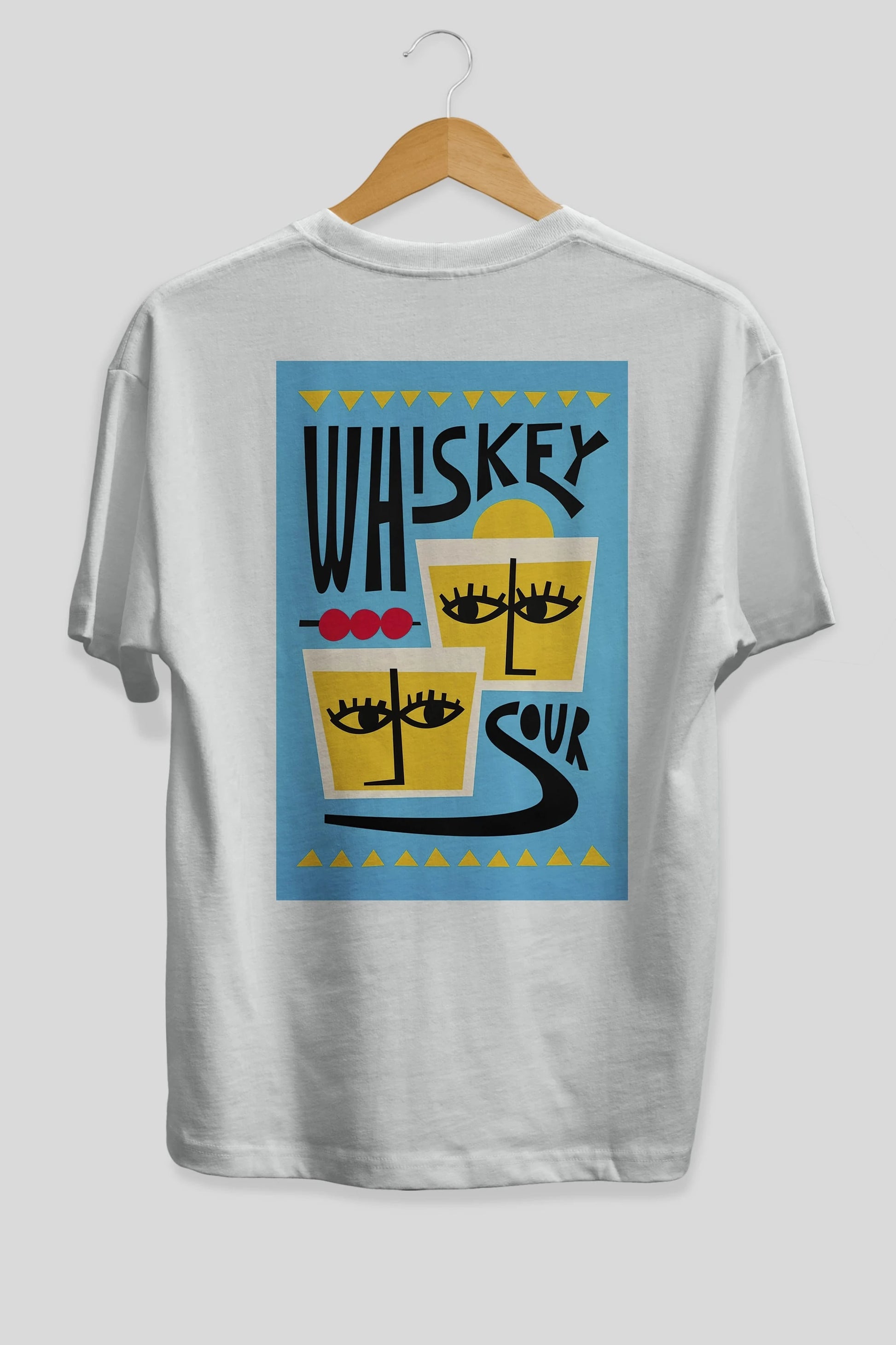 Whiskey Sour 2 Arka Baskılı Oversize t-shirt Erkek Kadın Unisex %100 Pamuk Bisiklet Yaka tişort